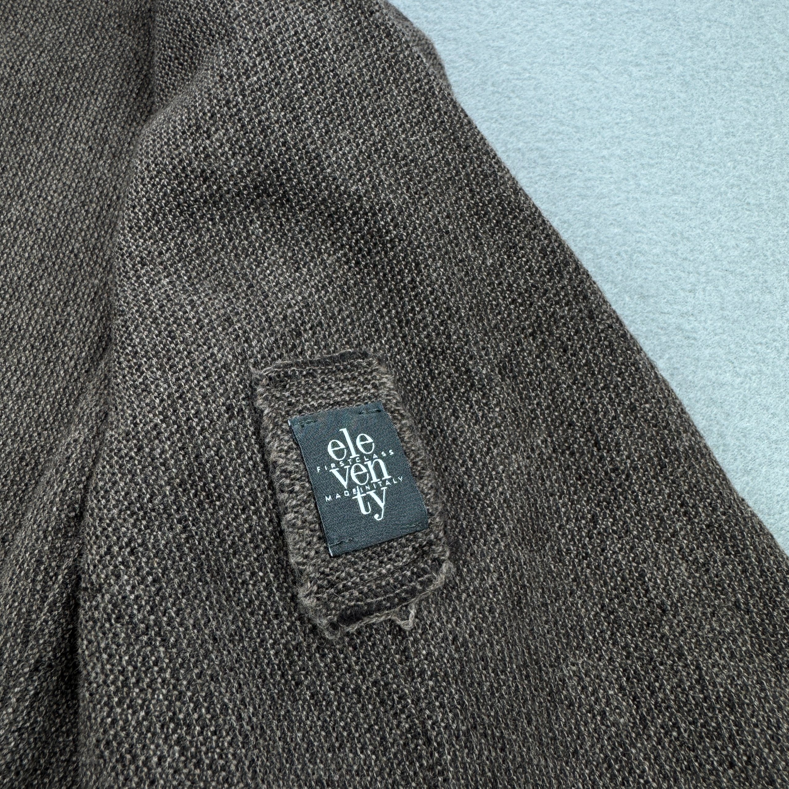 Women`s Eleventy First Class Brown Knit Wool / Nylon Blazer Size 46 / S-M image 8