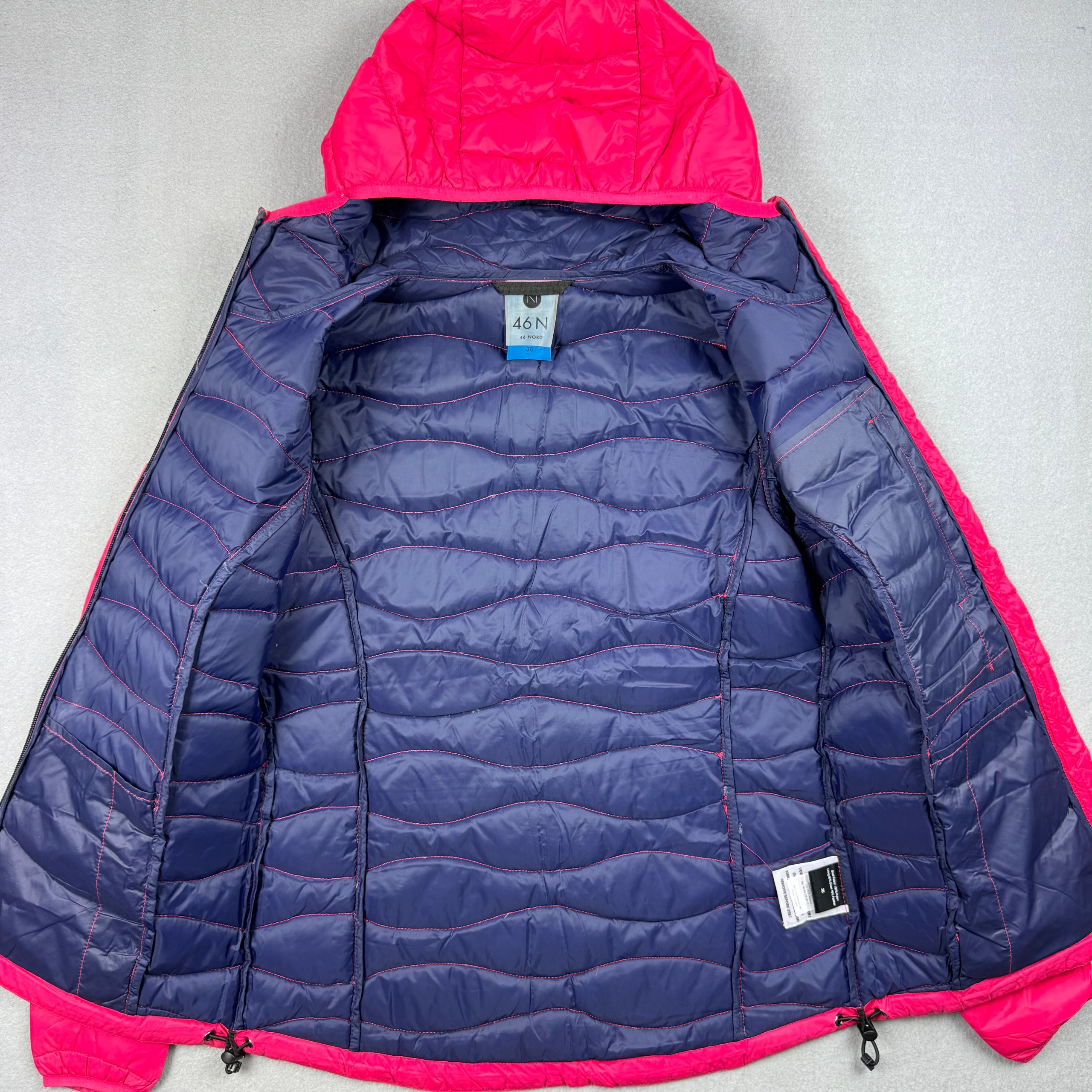 46 Nord Pink Hooded Lightweight Puffer Jacket Women`s Size 36 / S image 2