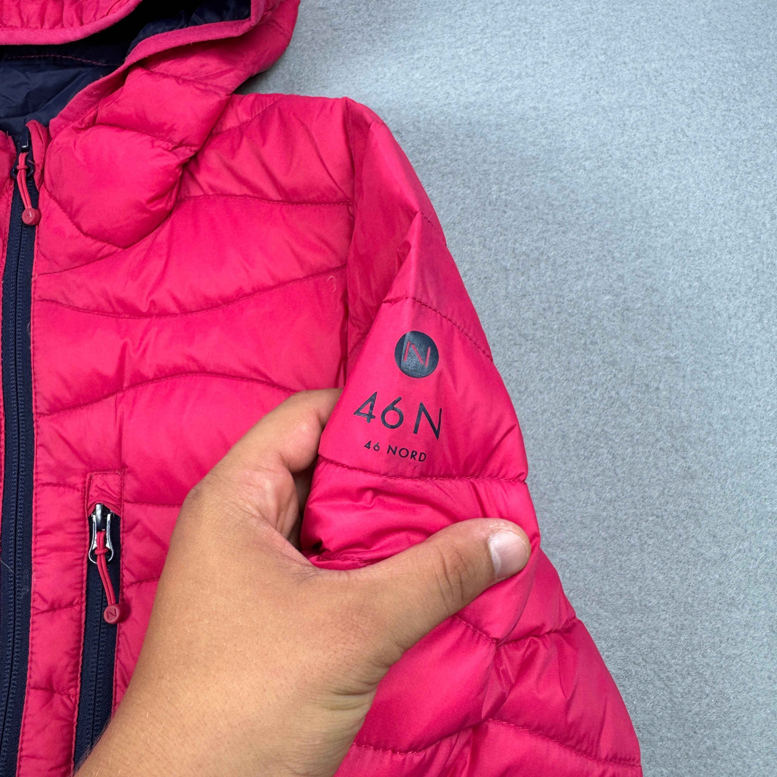 46 Nord Pink Hooded Lightweight Puffer Jacket Women`s Size 36 / S image 6