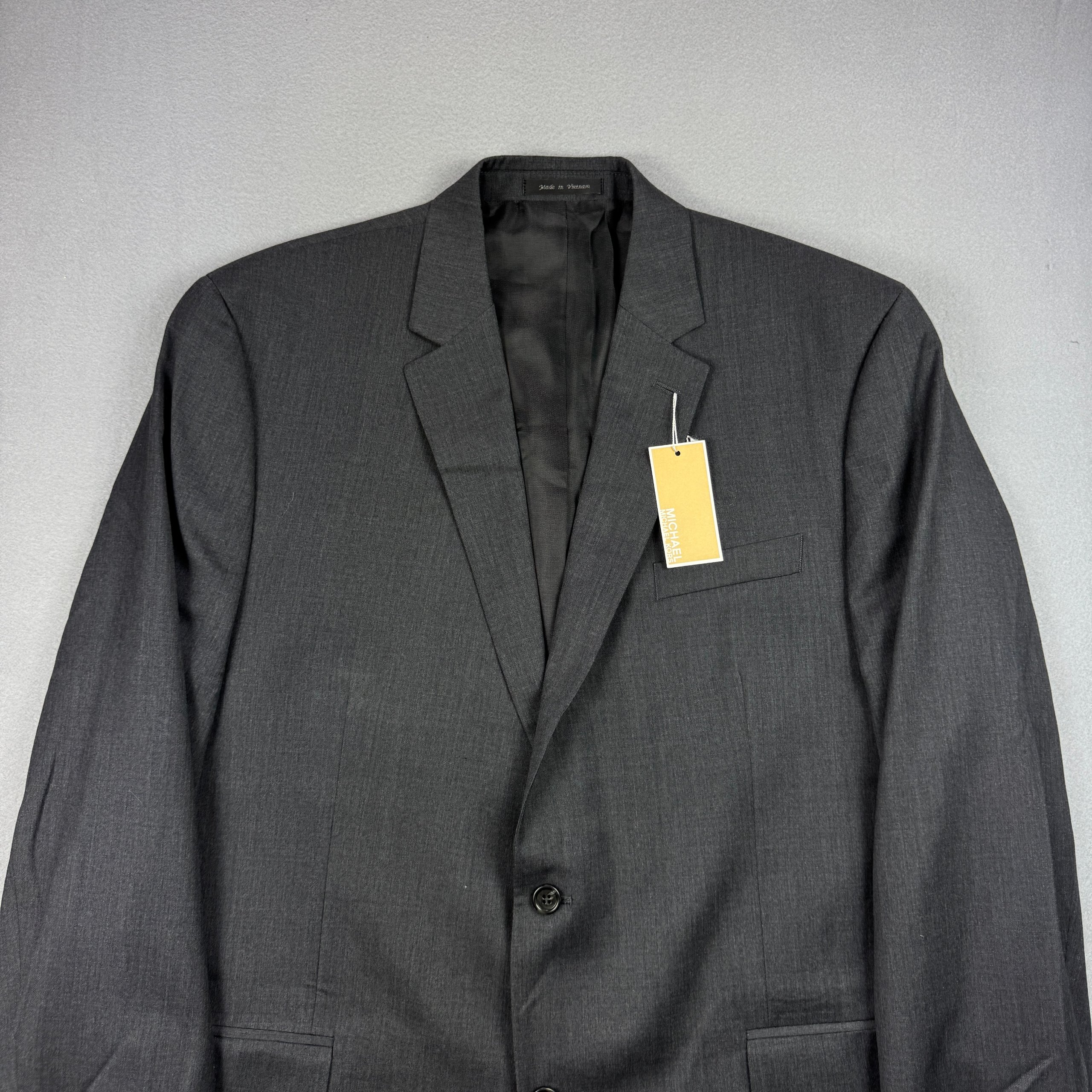 New Michael Kors Men's Grey Wool Blazer Size 46L / XXL image 4