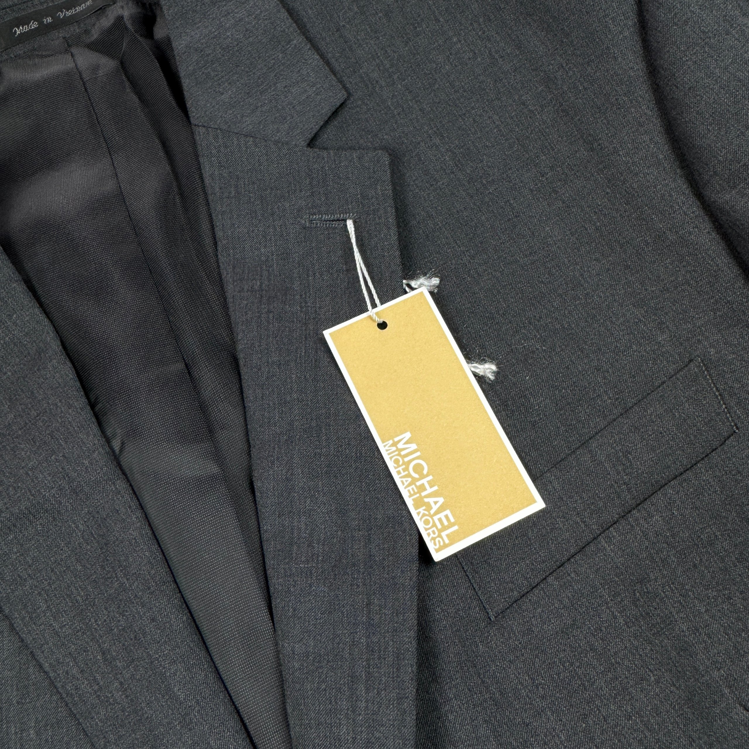 New Michael Kors Men's Grey Wool Blazer Size 46L / XXL image 7