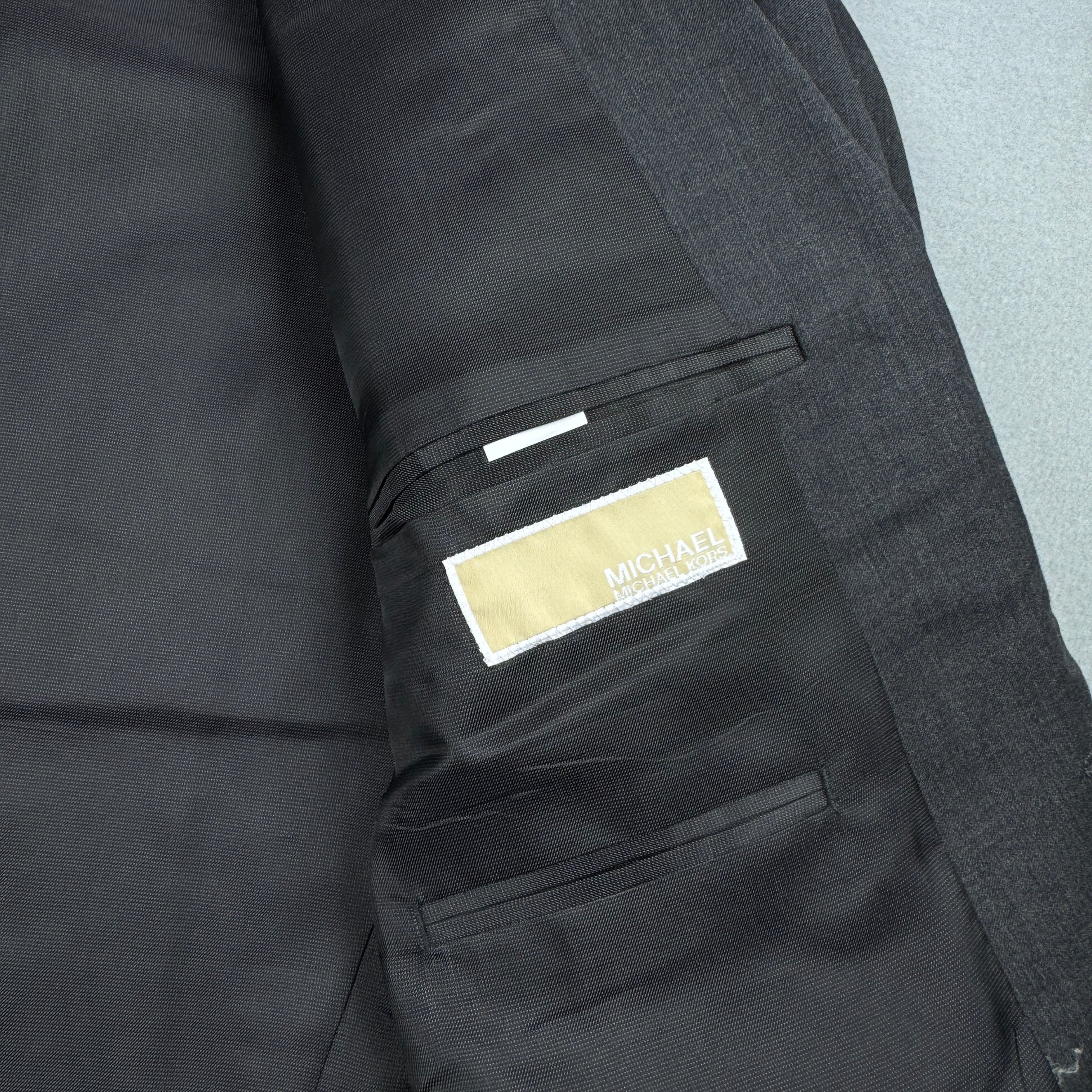 New Michael Kors Men's Grey Wool Blazer Size 46L / XXL image 9