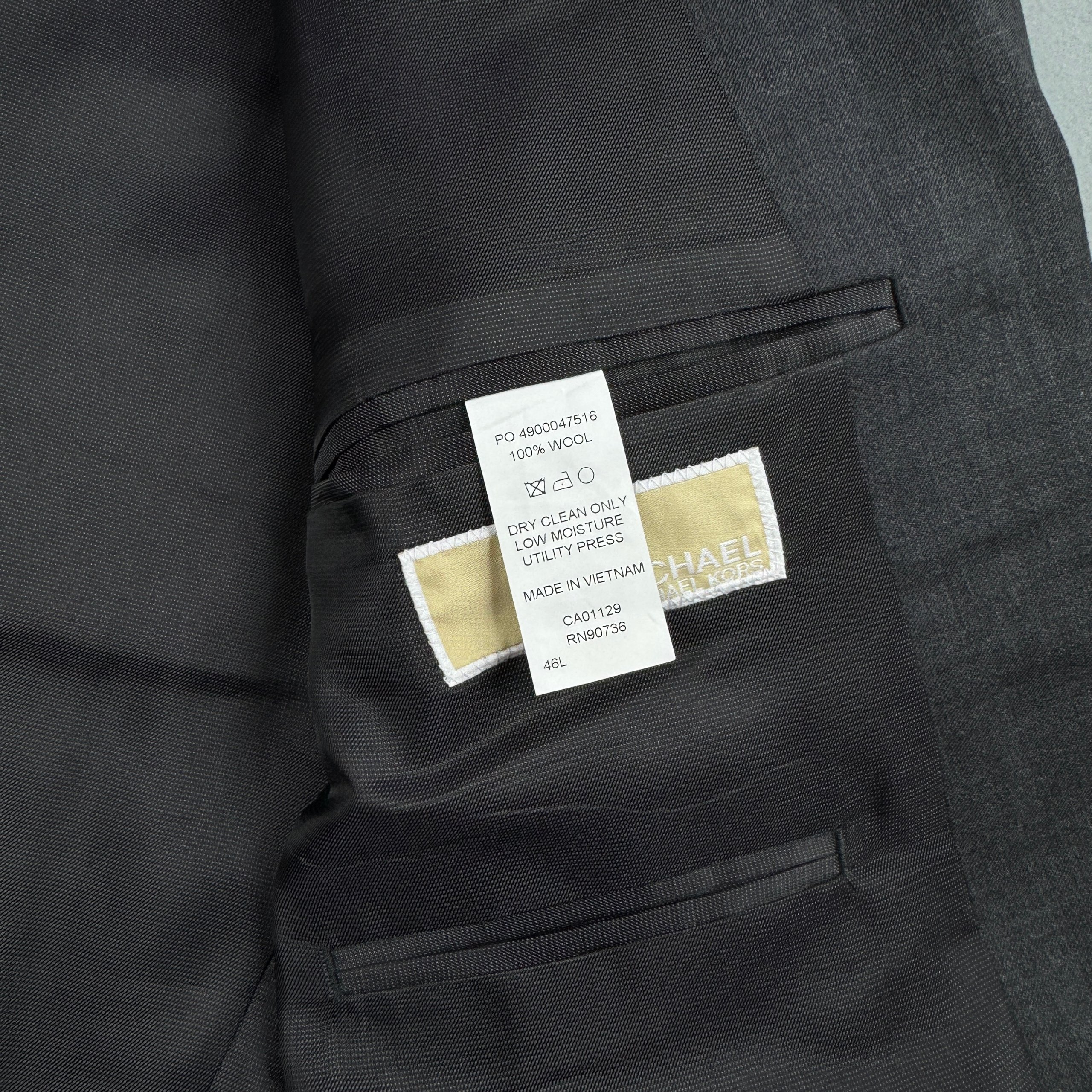 New Michael Kors Men's Grey Wool Blazer Size 46L / XXL image 10
