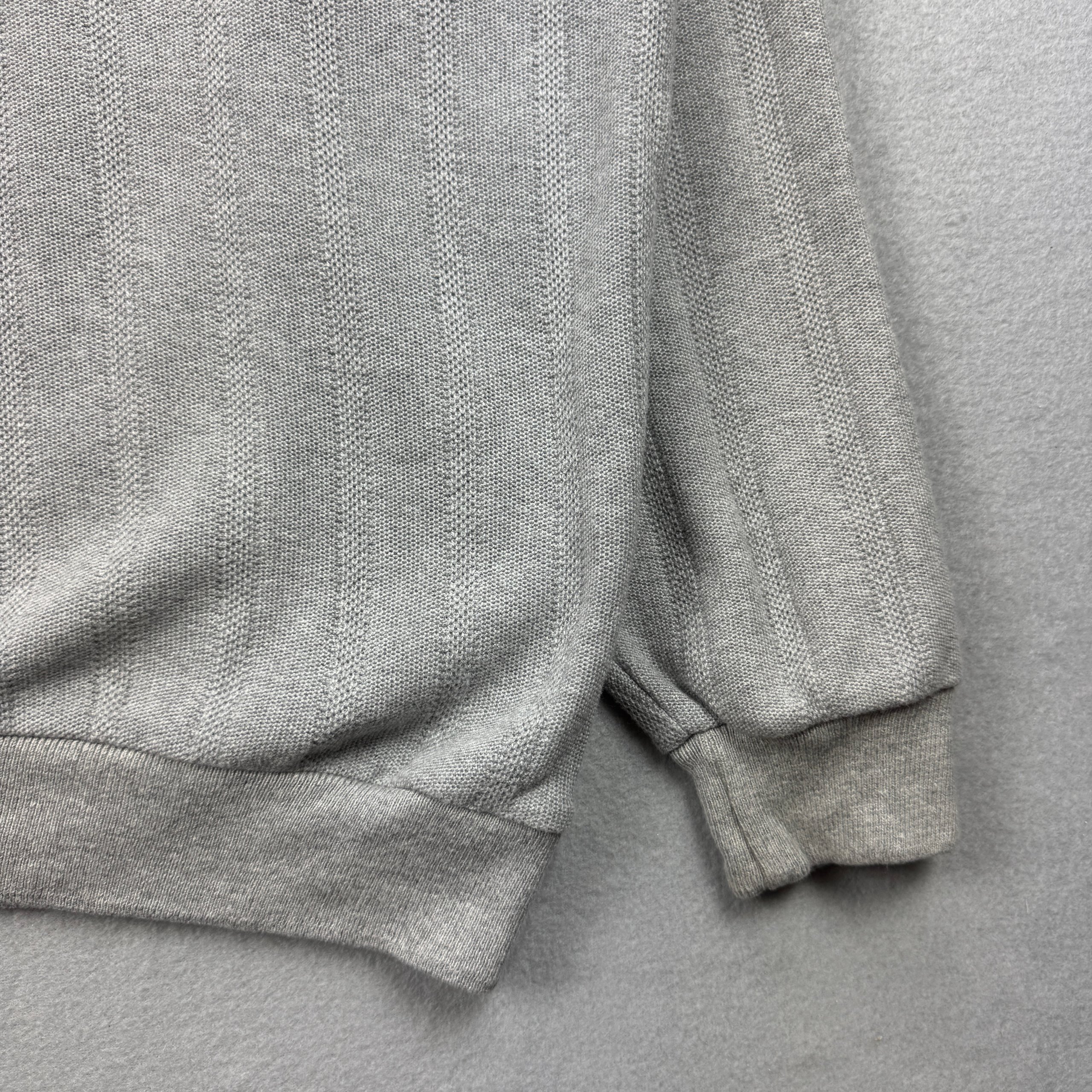Burberrys Vintage Grey Embroidered Polo Sweater Textured Size L image 5