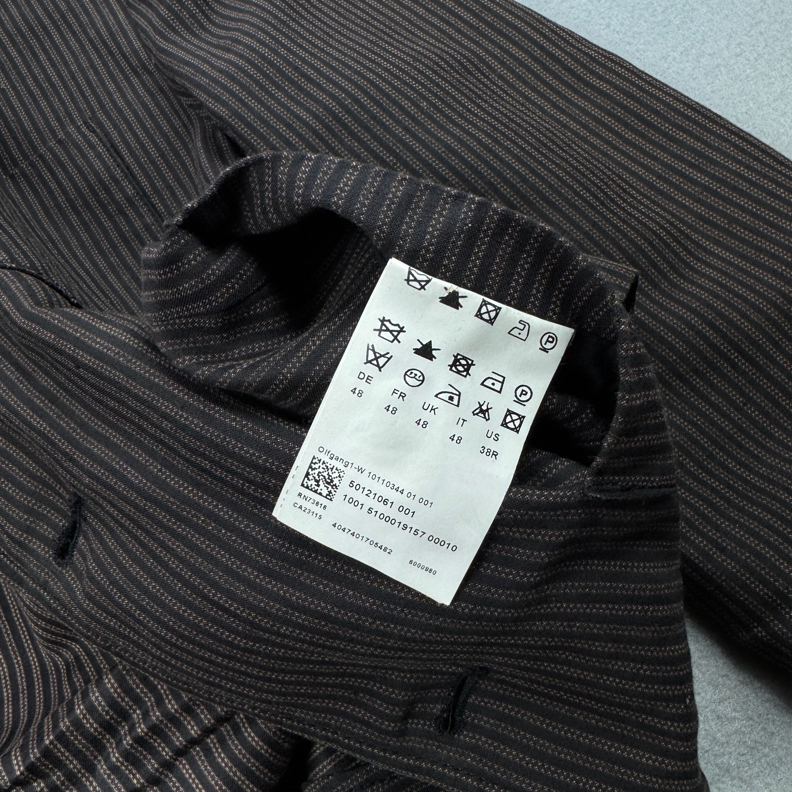 Hugo Boss Orange Brown Striped Linen / Cotton Blazer Slim Fit Size 48 / M image 9