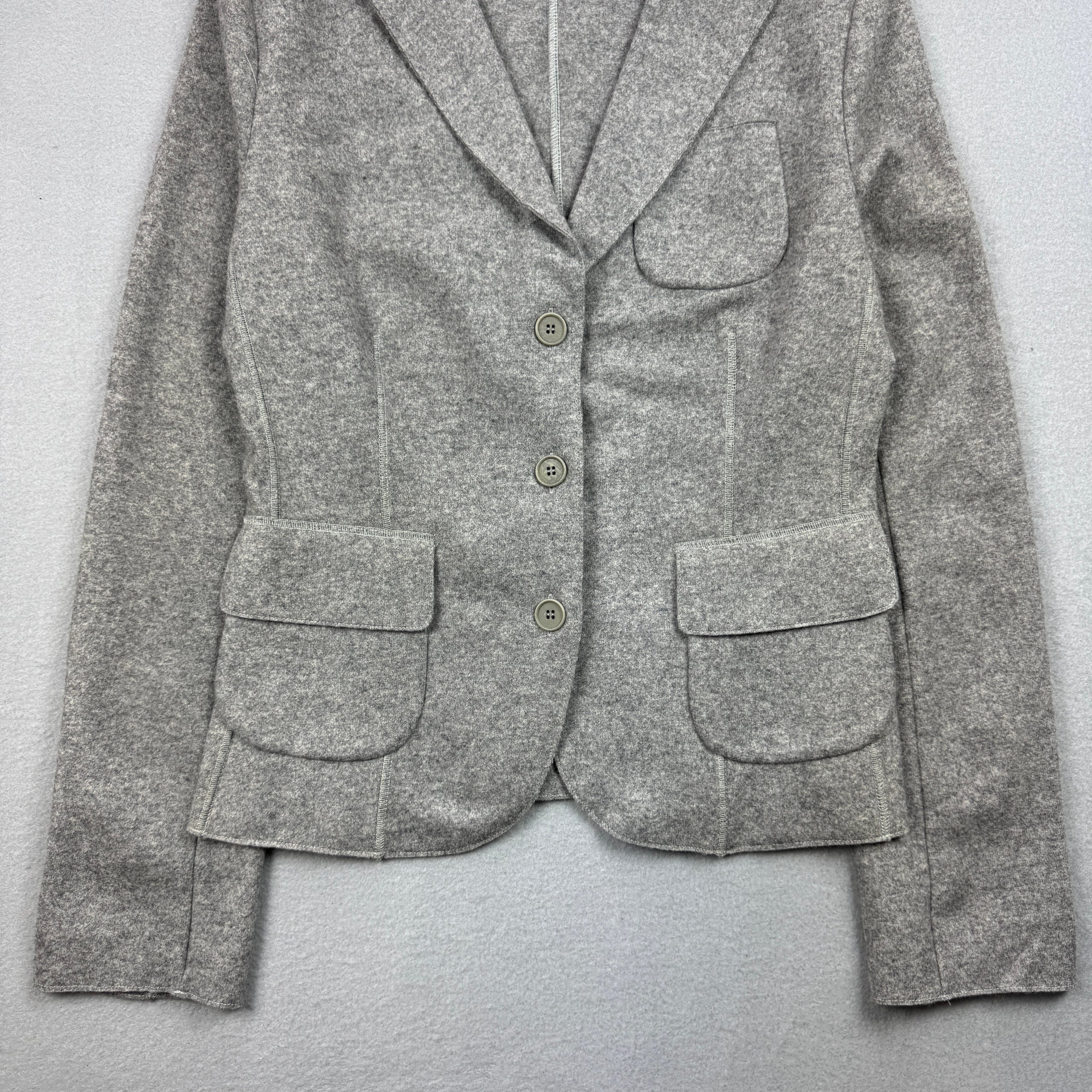 Fabiana Filippi Grey Wool Blend Blazer Three-Button Size S / 42 image 5