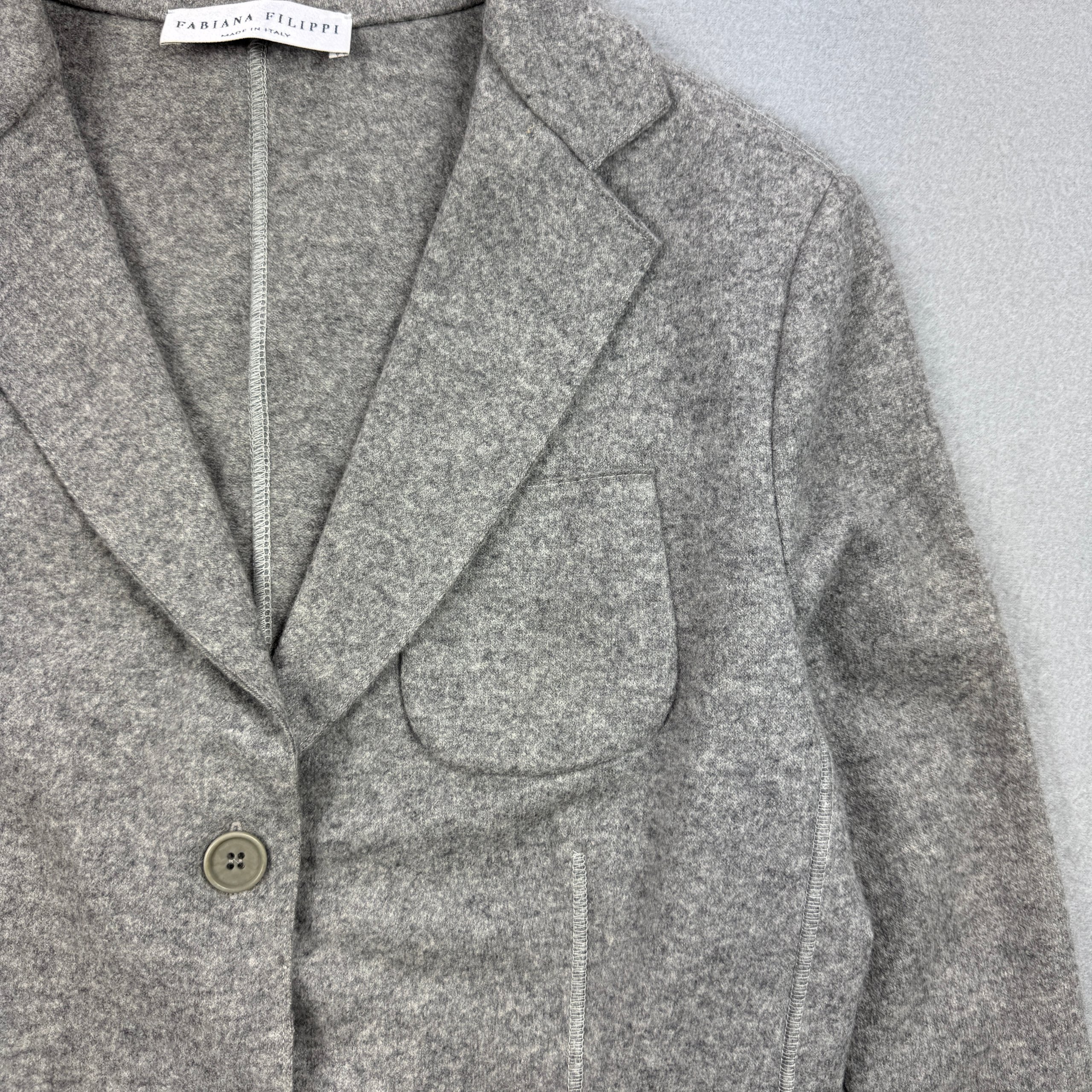 Fabiana Filippi Grey Wool Blend Blazer Three-Button Size S / 42 image 6