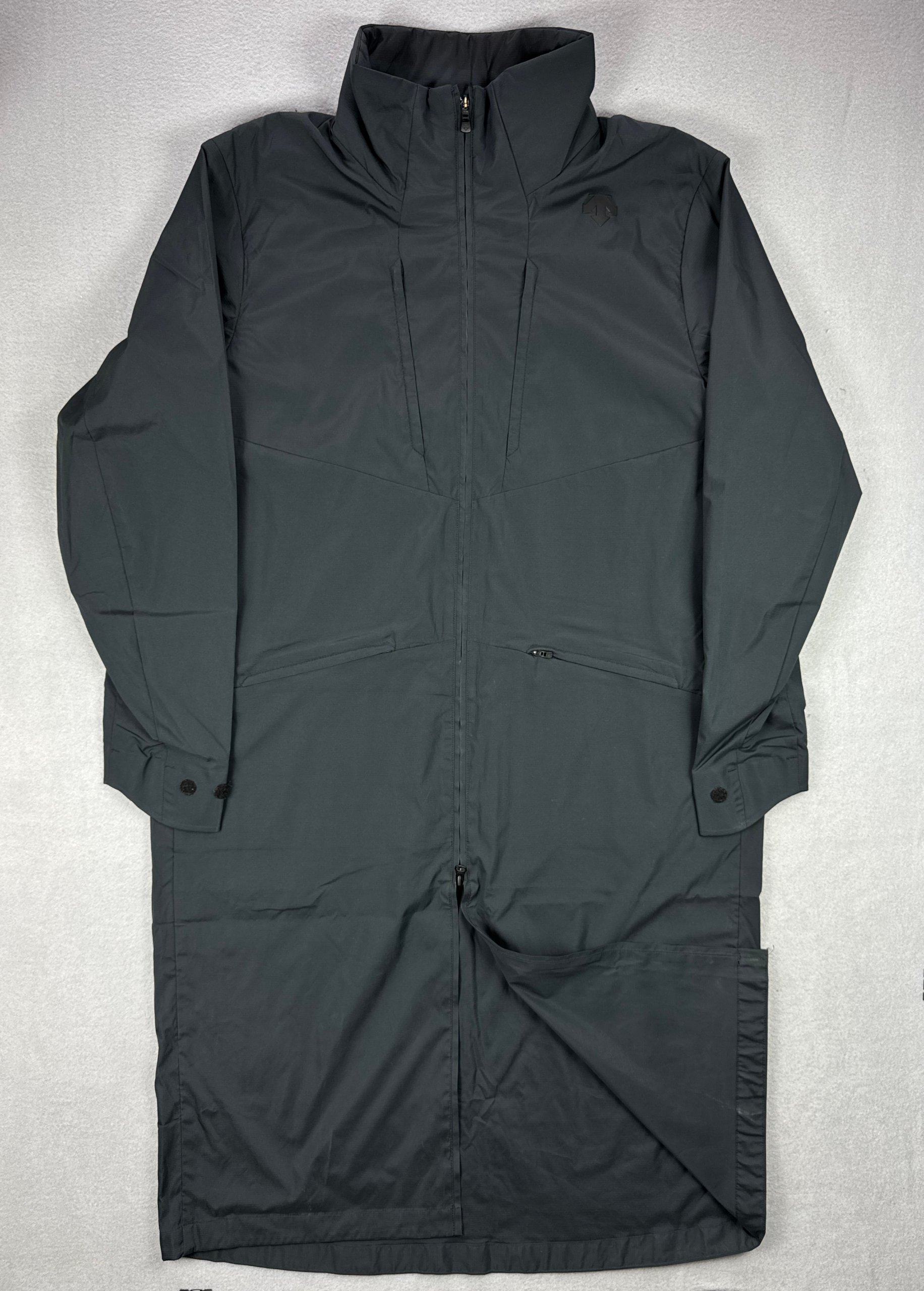 Descente Techwear Black Long Coat Men's Large Water-Resistant Size L image 3