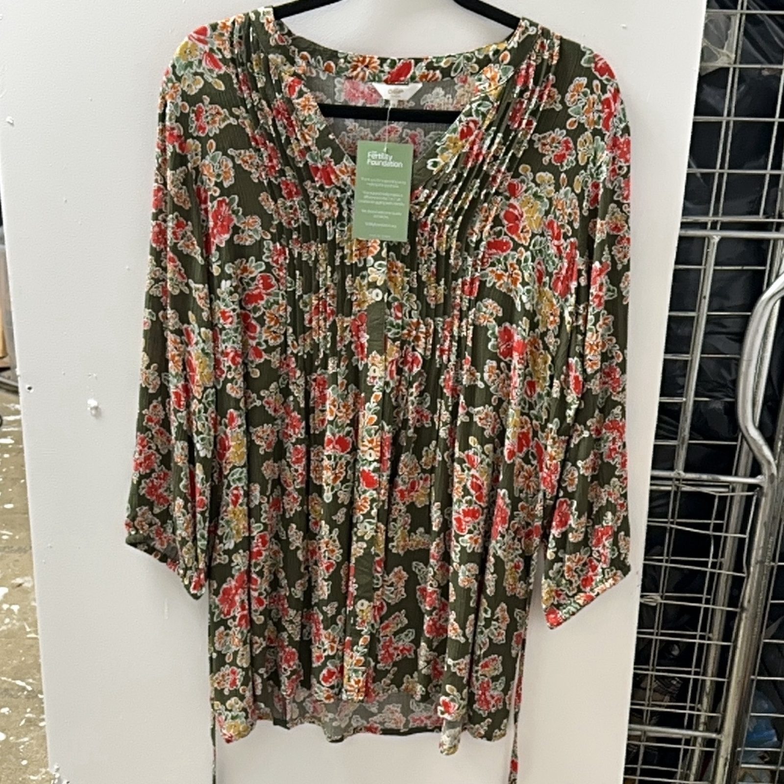White Stuff Women Green Floral Viscose Top Medium