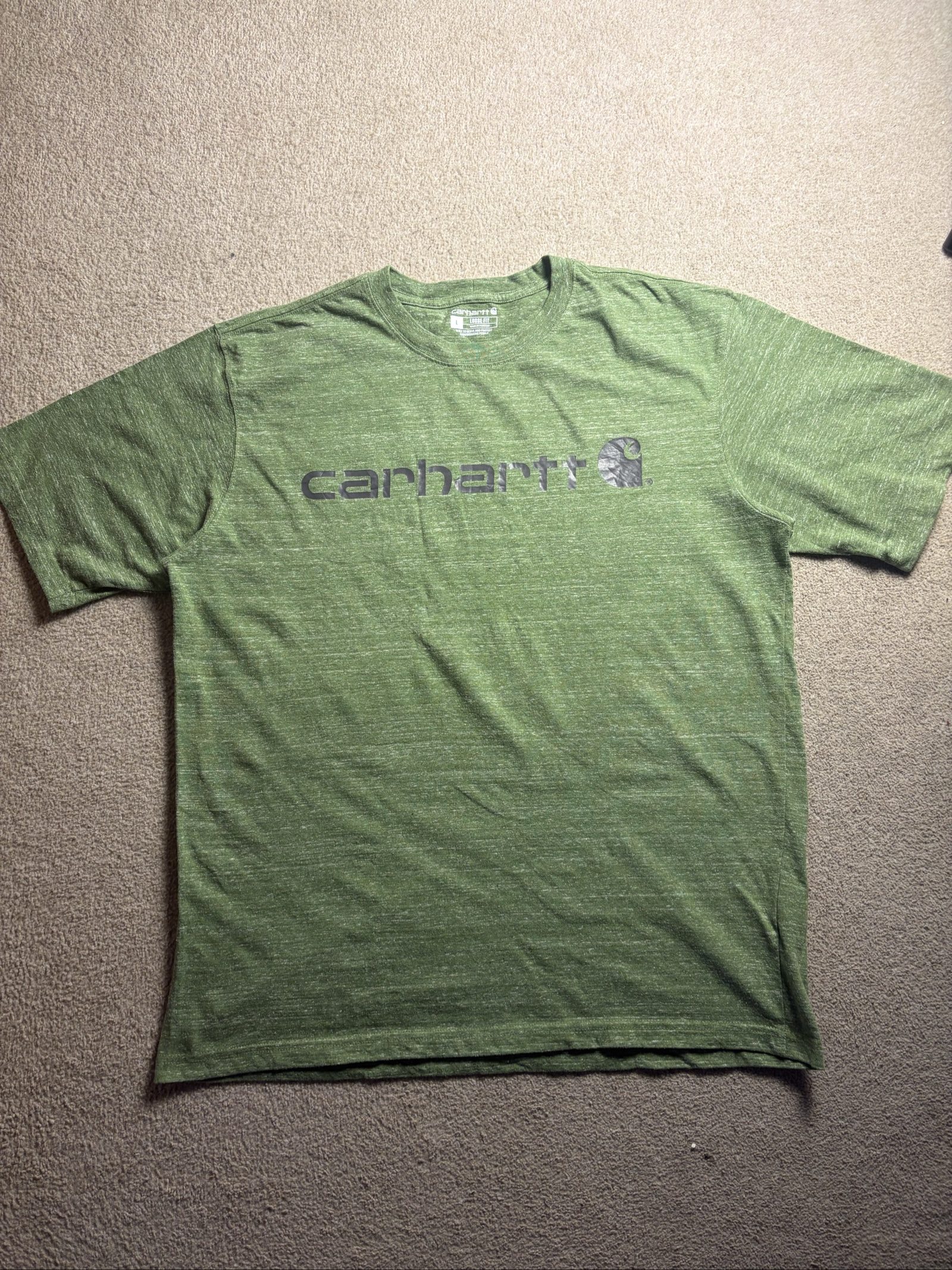 Carhartt Green Loose Fit Cotton Polyester T-Shirt Large