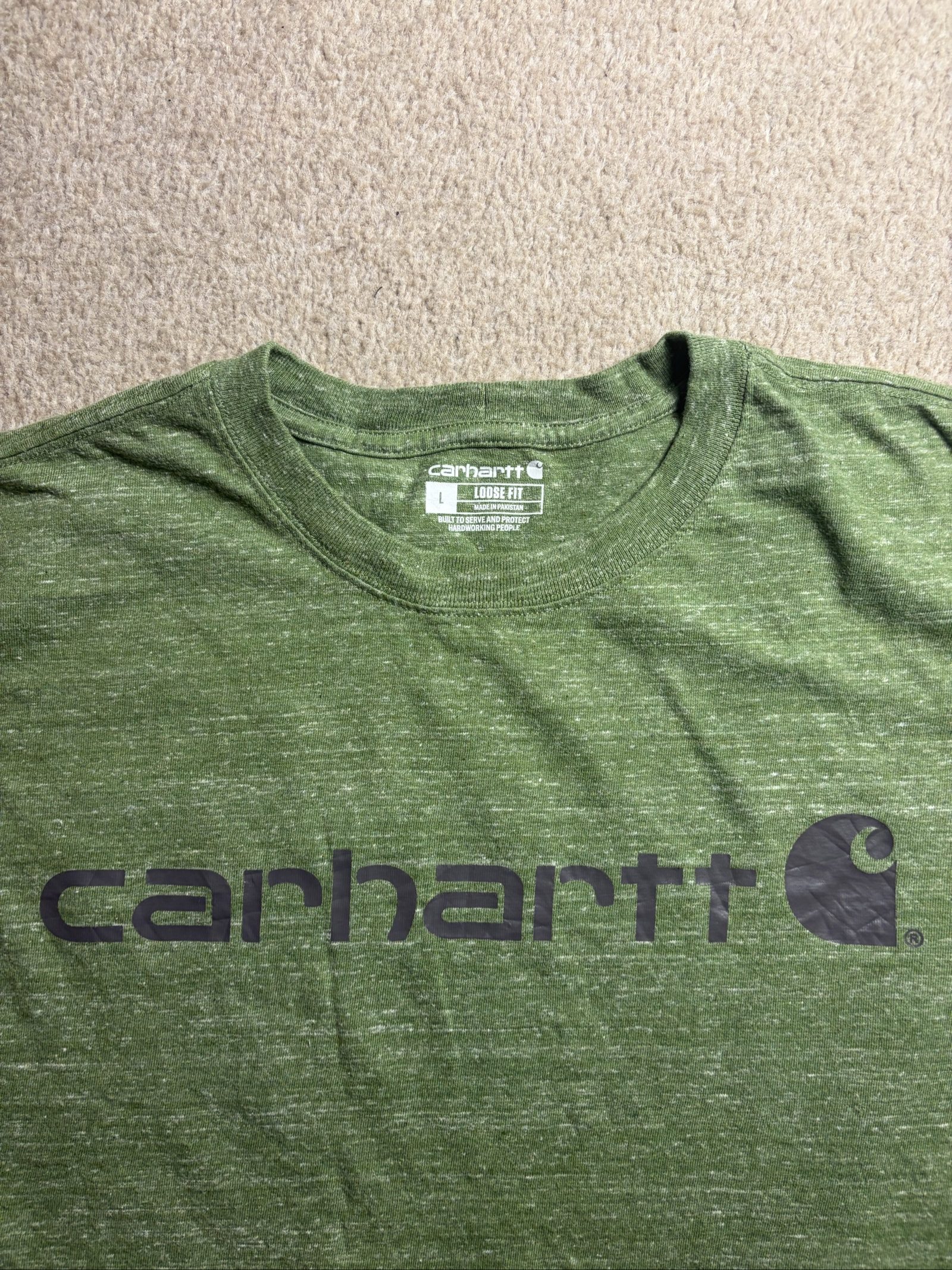 Carhartt Green Loose Fit Cotton Polyester T-Shirt Large image 2
