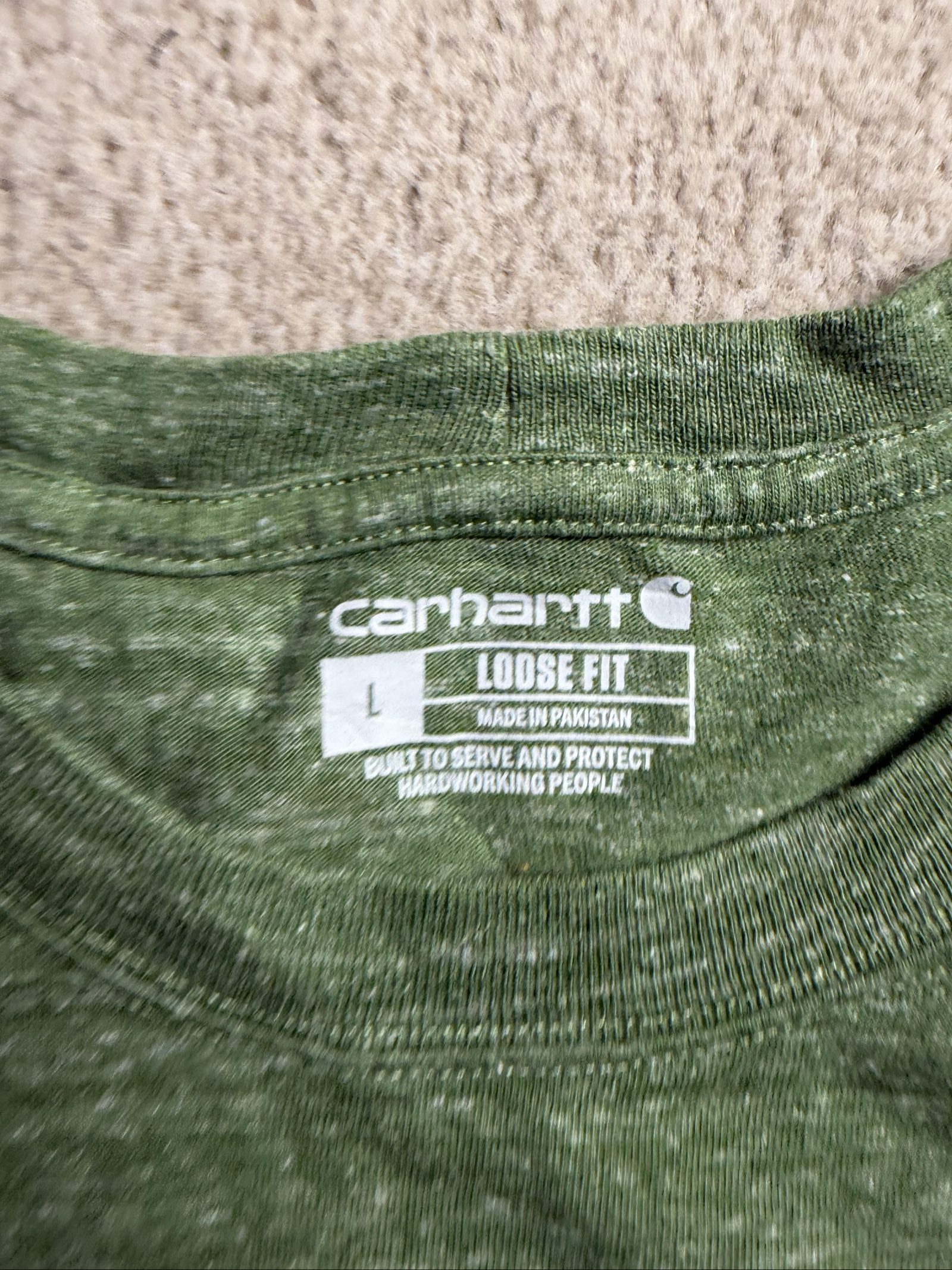 Carhartt Green Loose Fit Cotton Polyester T-Shirt Large image 3