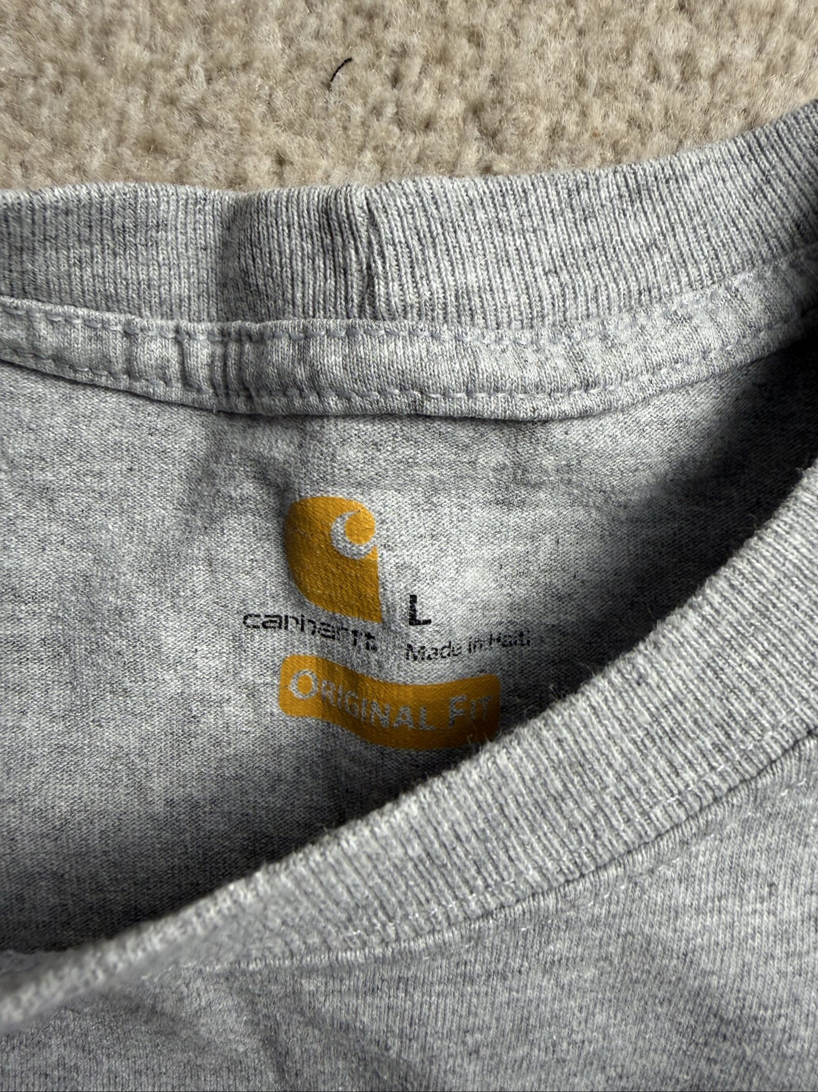 Carhartt Grey Long Sleeve Graphic Logo T-Shirt Large image 3