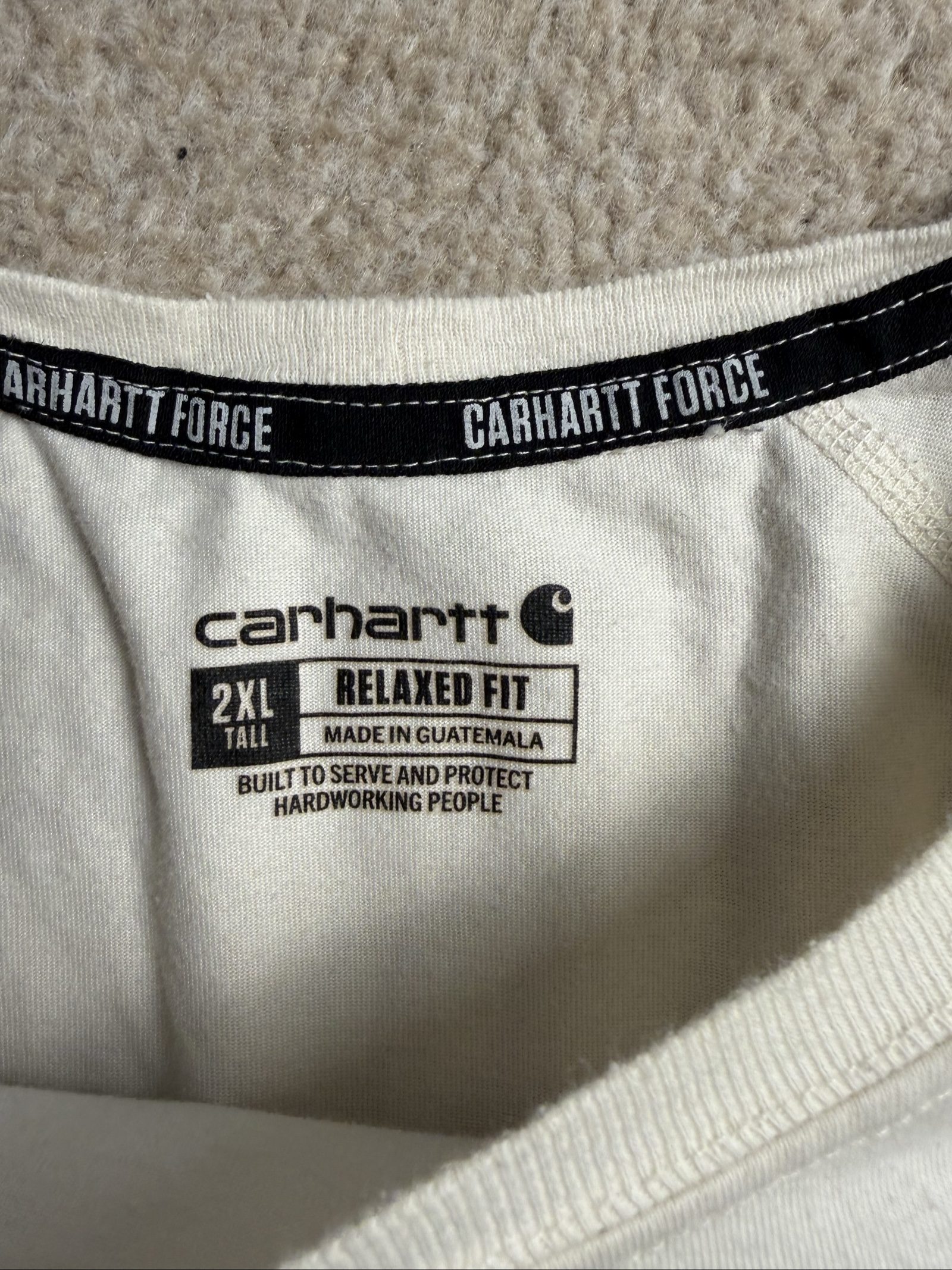 Carhartt Men's White Relaxed Fit Cotton Polyester T-Shirt 2XL Tall image 3