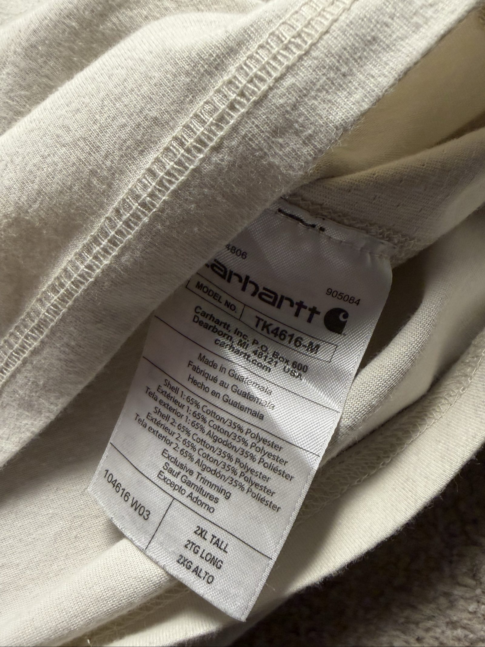 Carhartt Men's White Relaxed Fit Cotton Polyester T-Shirt 2XL Tall image 5
