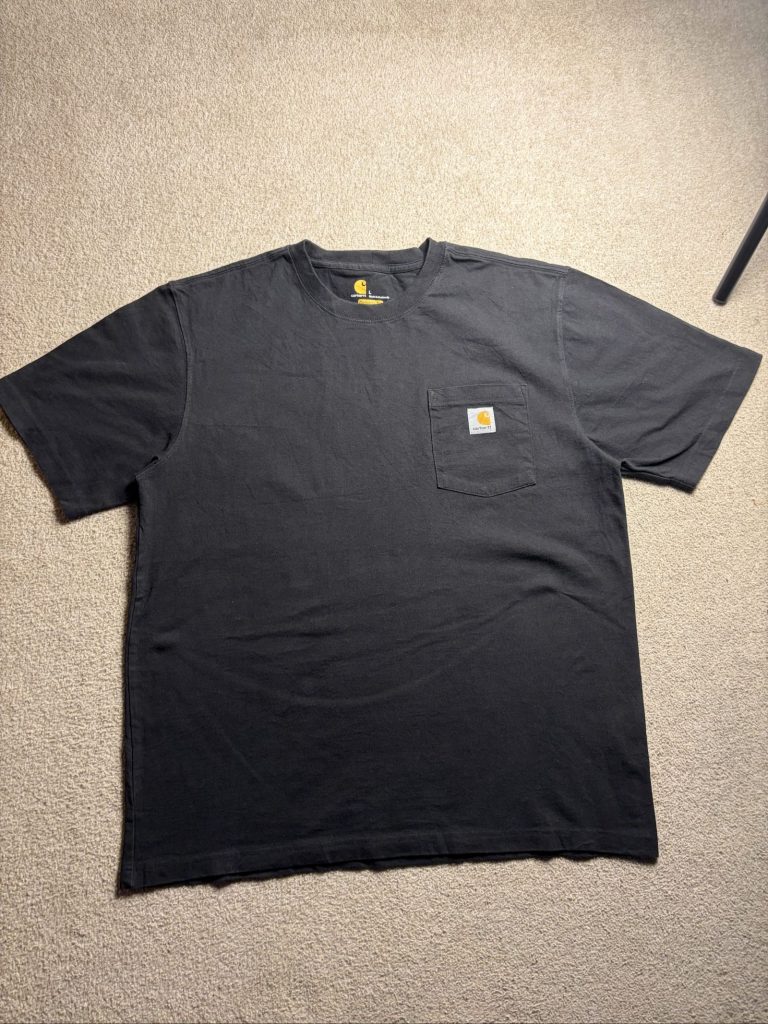 Carhartt Men's Black Cotton Pocket T-Shirt Large Original Fit