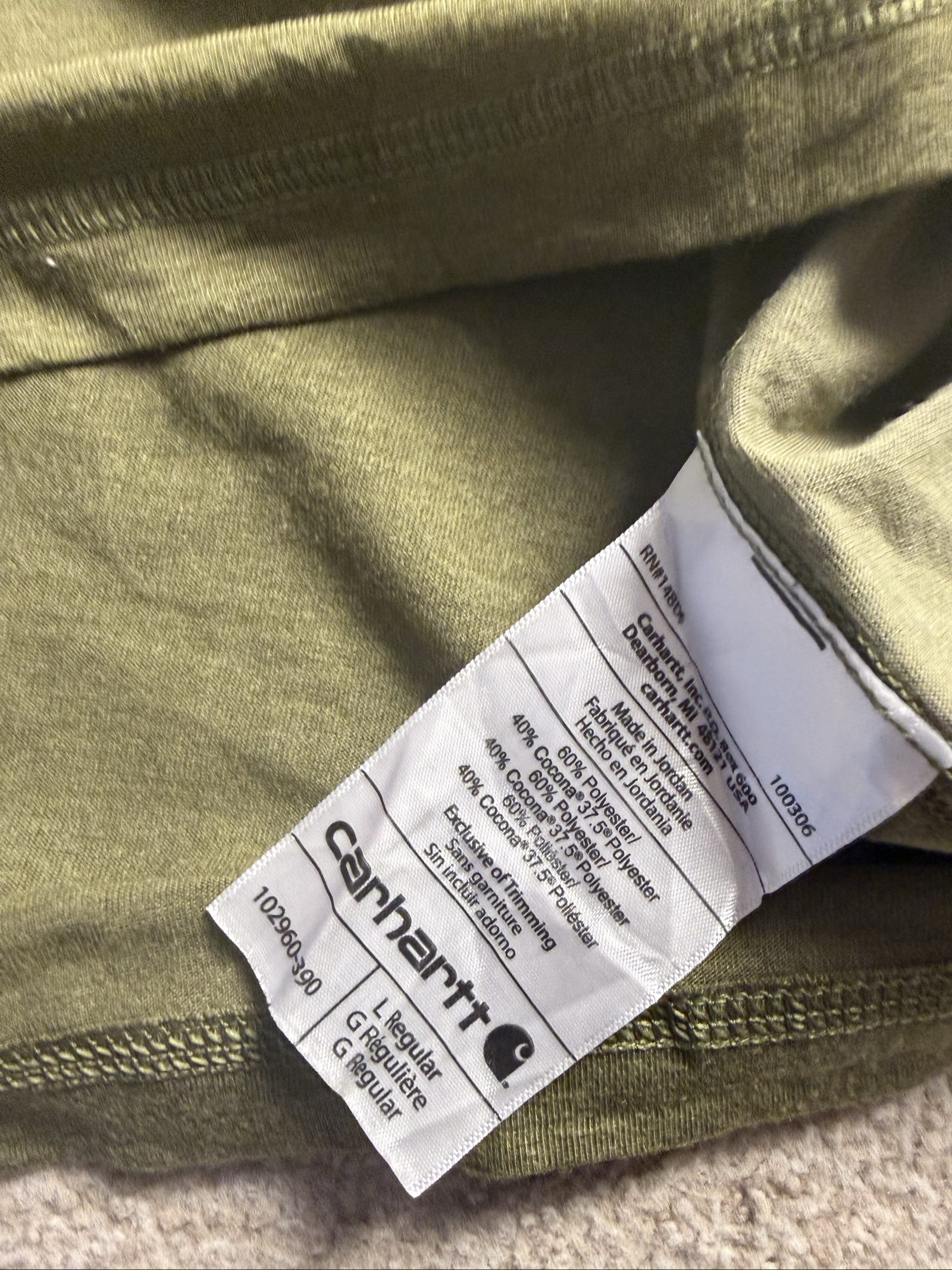 Carhartt Green Relaxed Fit Cotton & Polyester T-Shirt Large image 5
