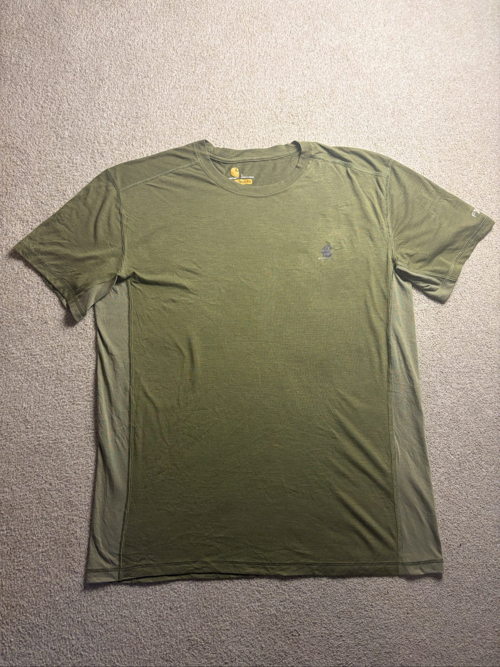 Carhartt Green Relaxed Fit Cotton & Polyester T-Shirt Large