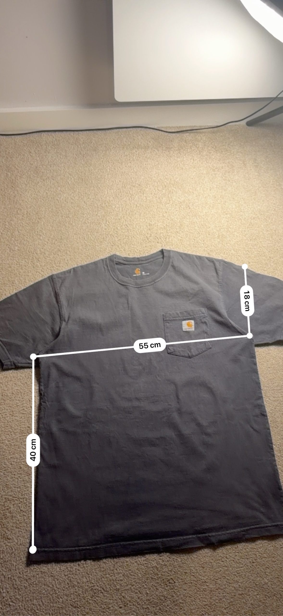 Carhartt Men's Grey Cotton Pocket T-Shirt Medium image 4