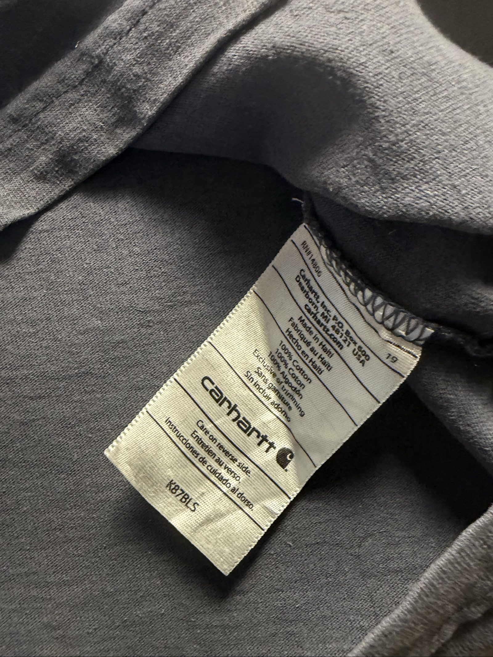 Carhartt Men's Grey Cotton Pocket T-Shirt Medium image 5