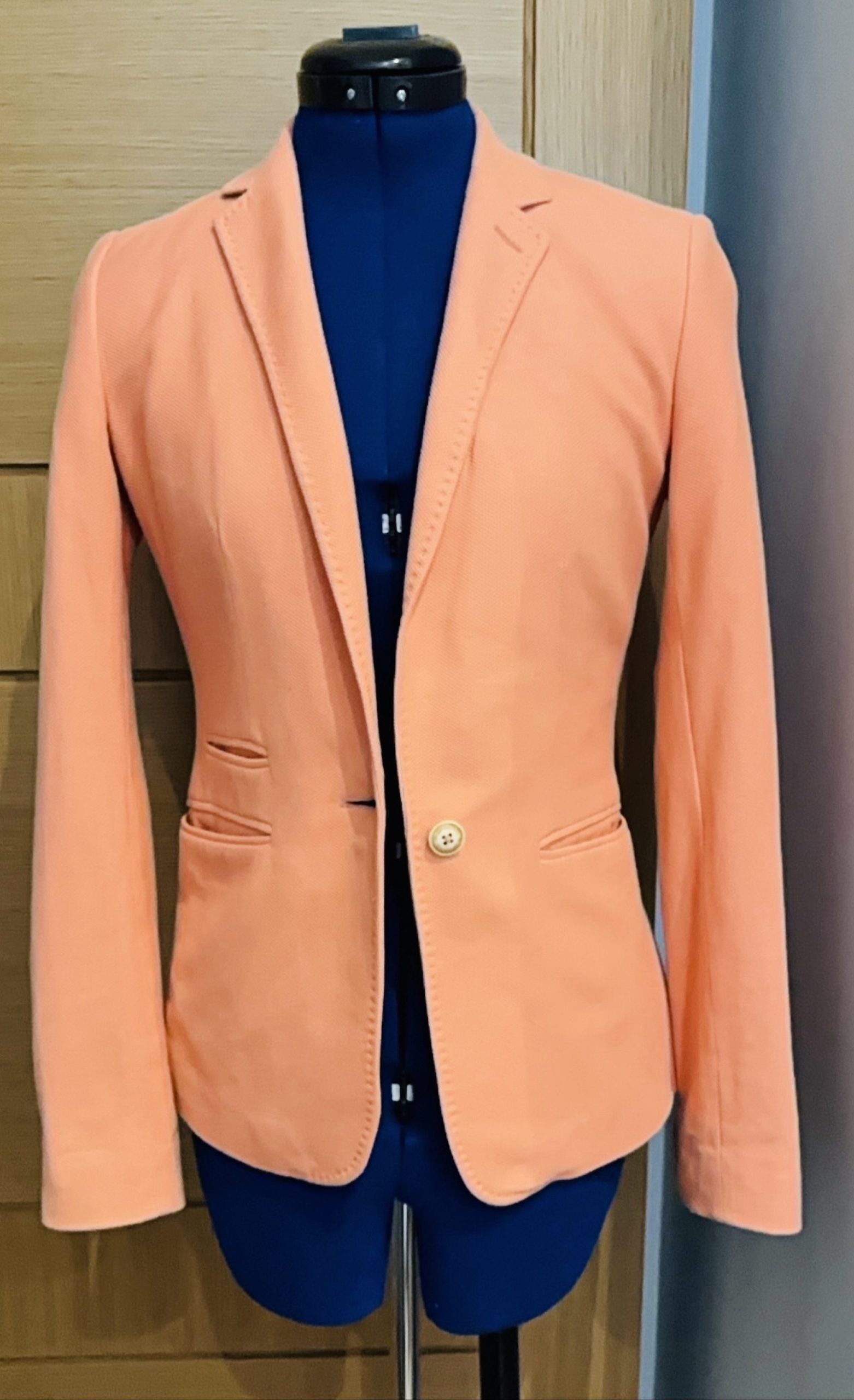 Masimo Dutti Excellent Peach Women's Small Cotton Blazer image 2