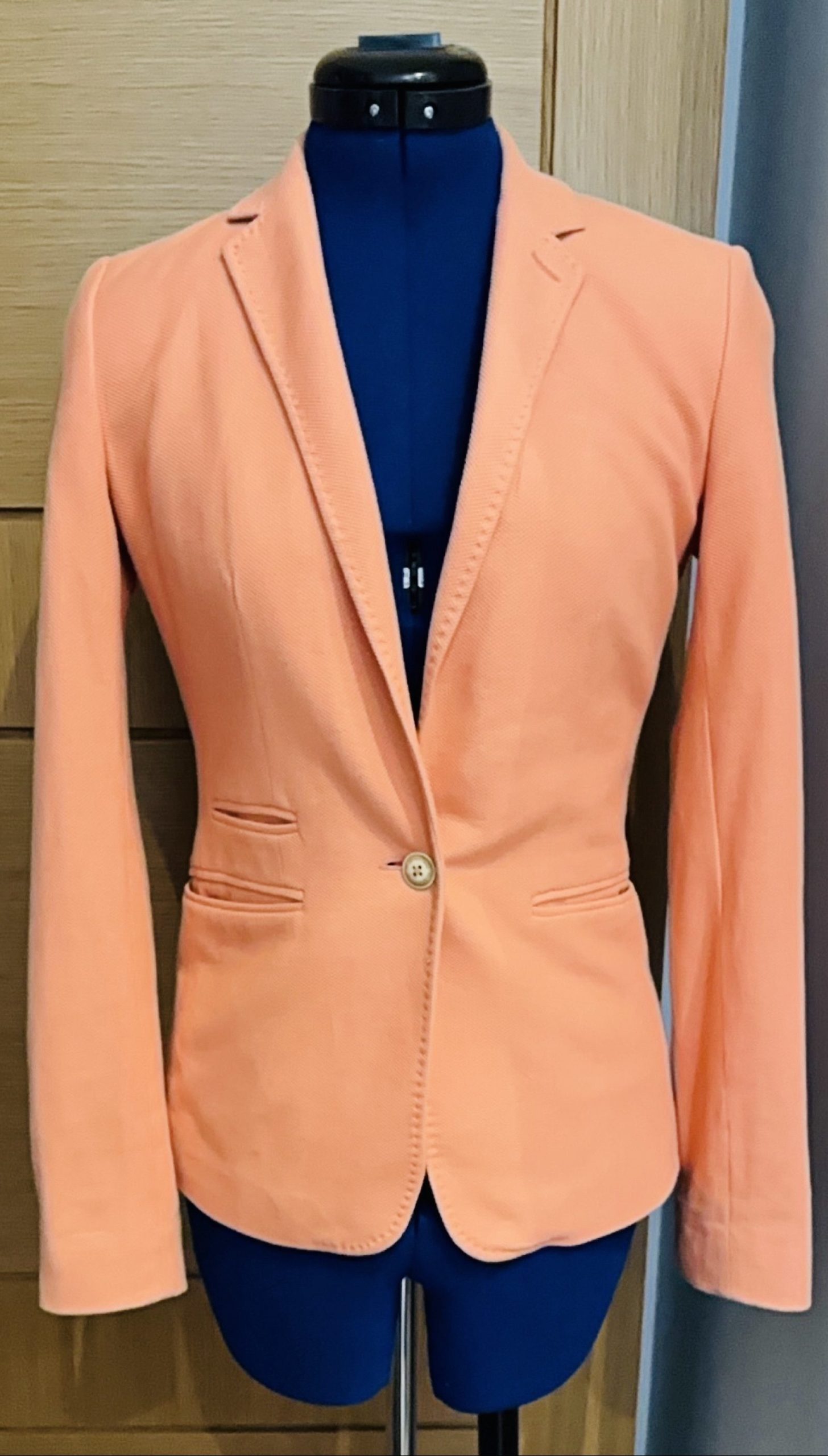Masimo Dutti Excellent Peach Women's Small Cotton Blazer image 3