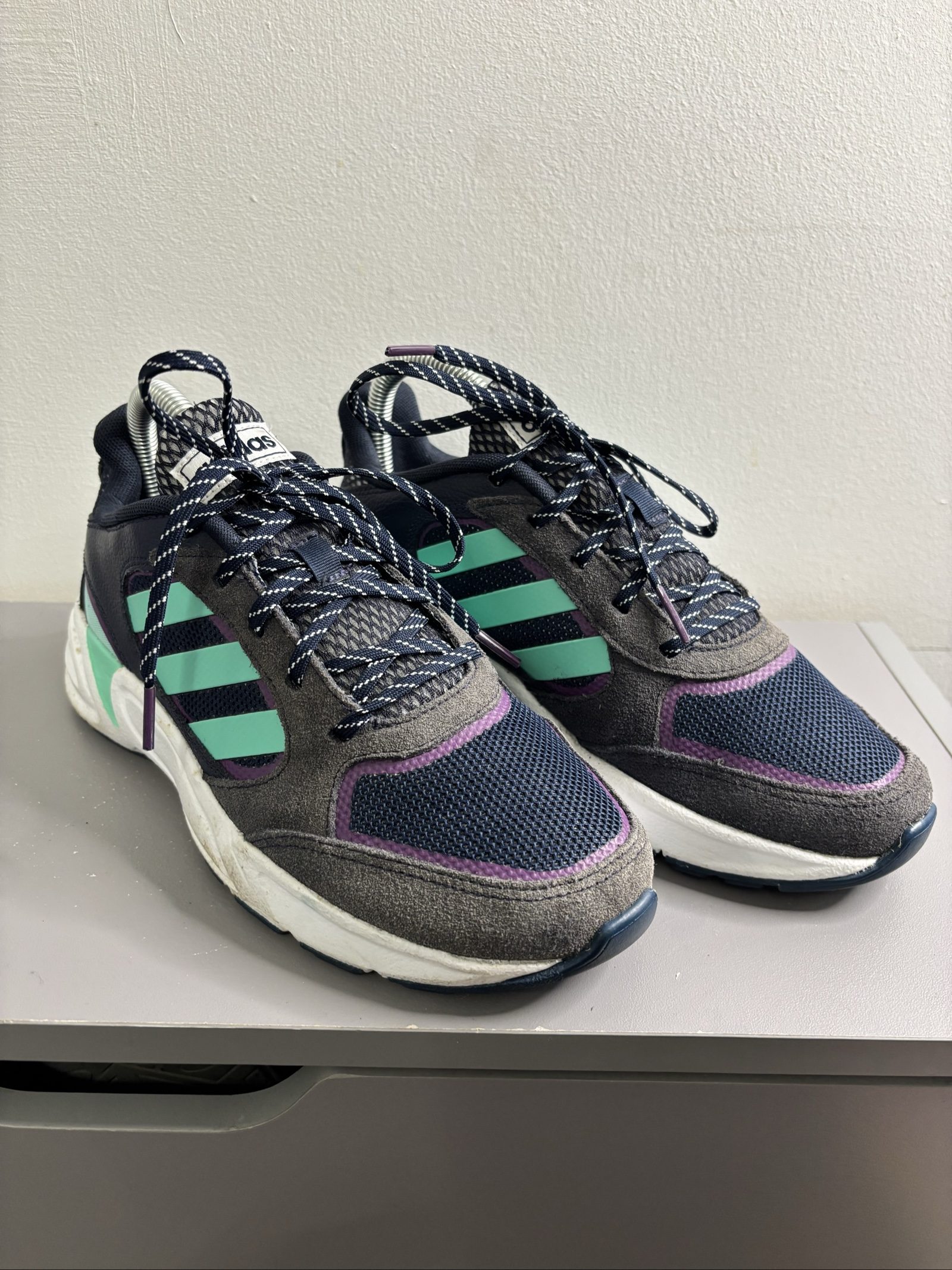 Adidas Navy, Grey & Purple Sneakers UK 4.5