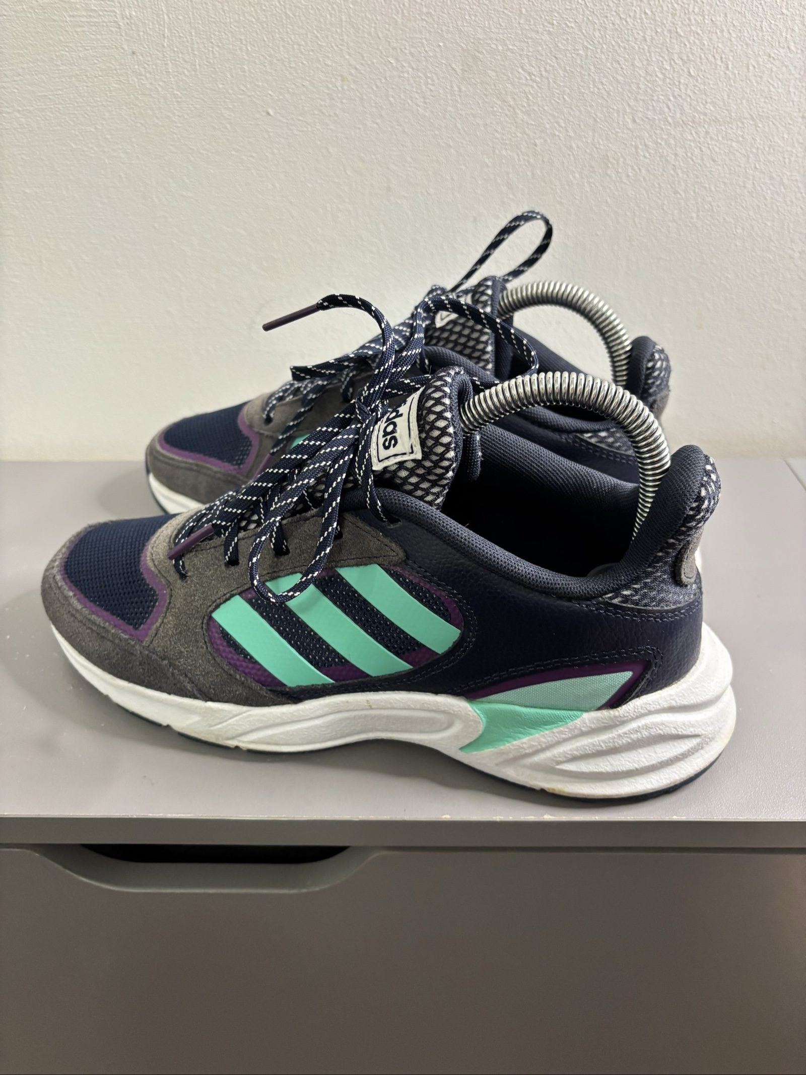 Adidas Navy, Grey & Purple Sneakers UK 4.5 image 3