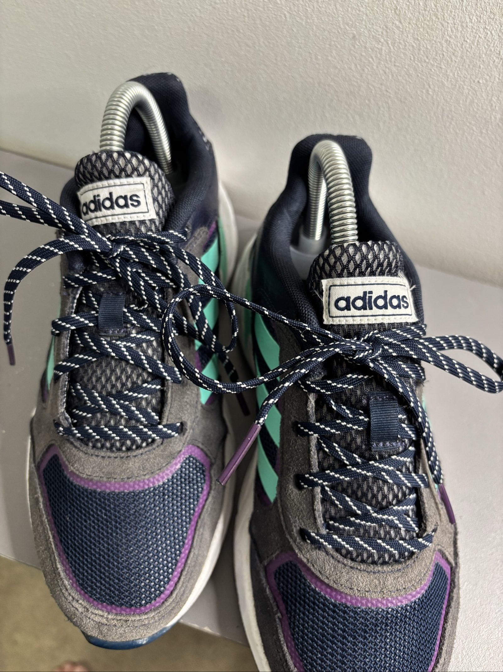 Adidas Navy, Grey & Purple Sneakers UK 4.5 image 4