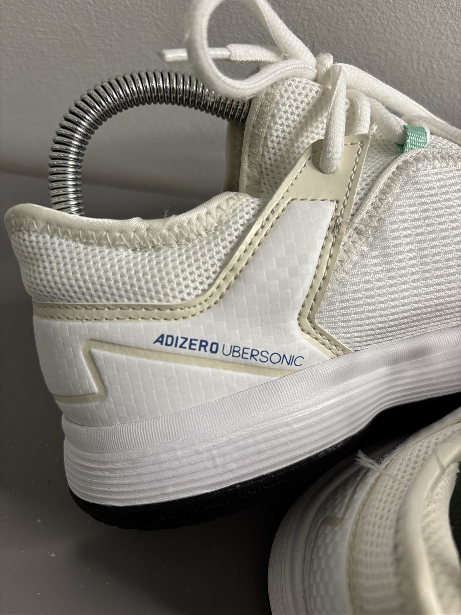 Adidas White & Blue Adizero Ubersonic Trainers UK 4.5 image 3