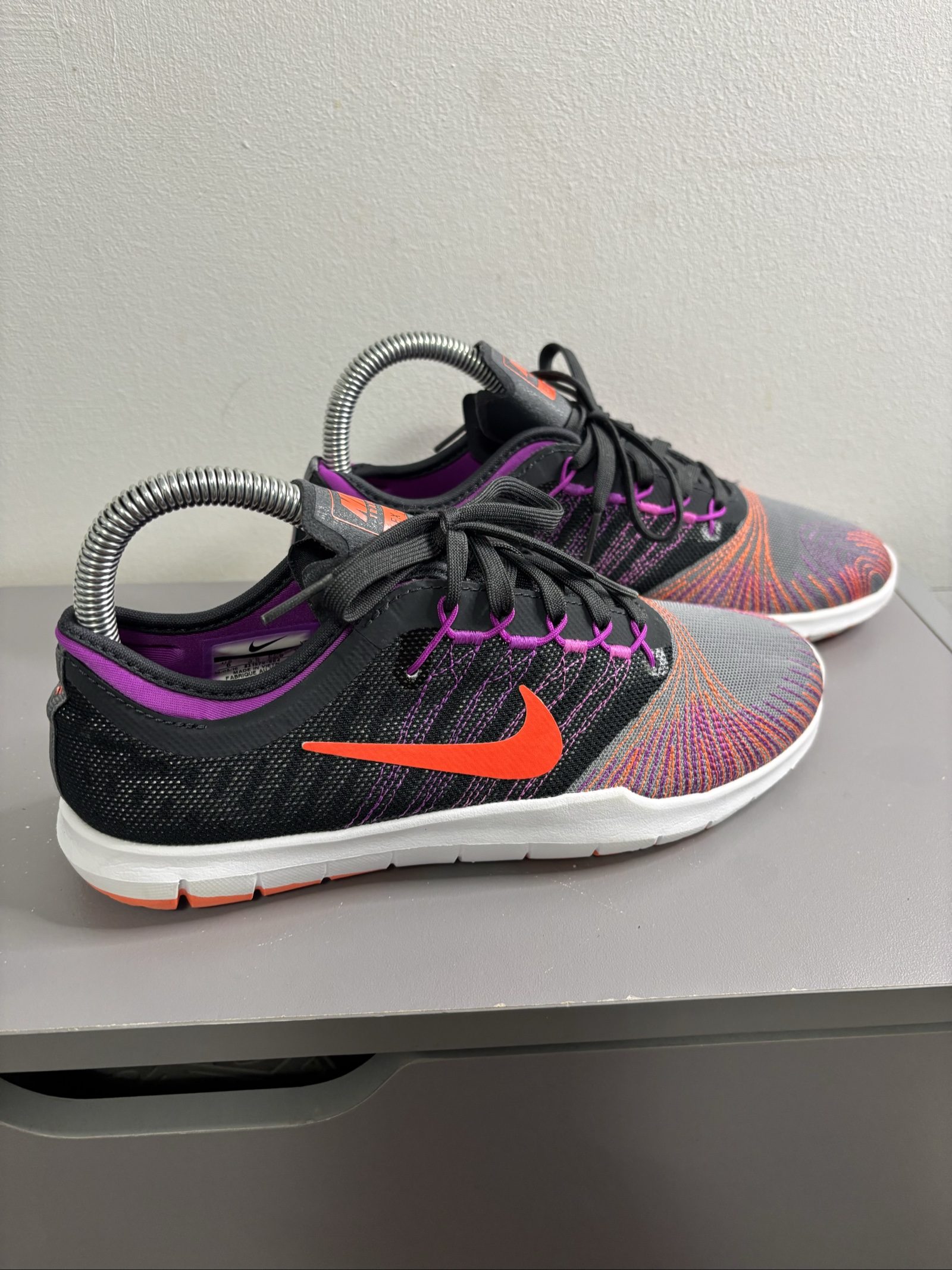 Nike Black, Orange & Purple Flex Adapt Training Shoes Uk3 image 2