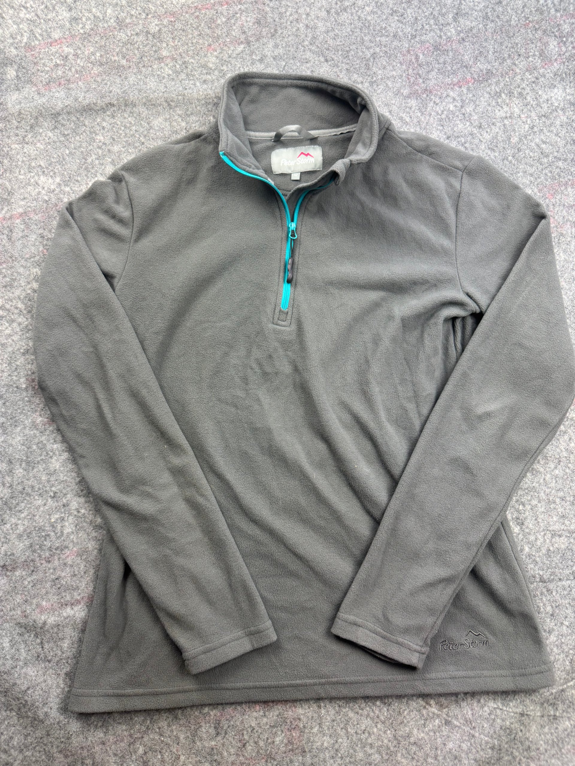 Peter Storm Grey 1/4 Zip Fleece Jumper Women’s UK 12 Teal Zip