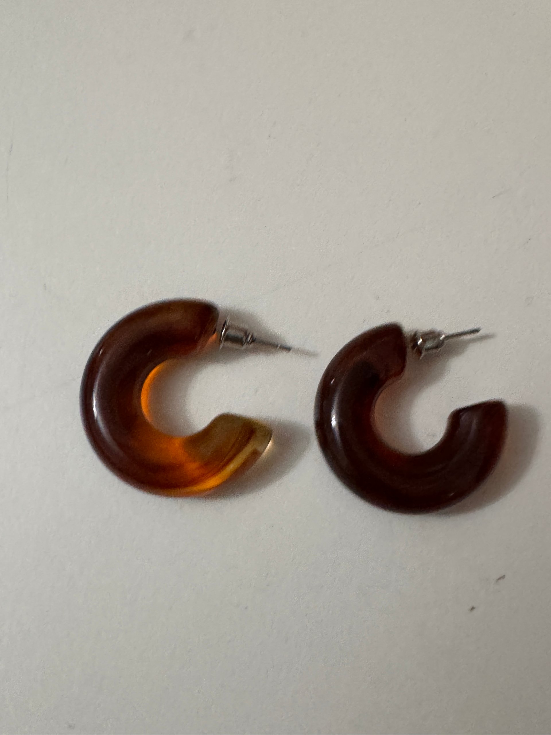 Brown Acrylic Hoop Earrings 6 cm Diameter Unisex image 2