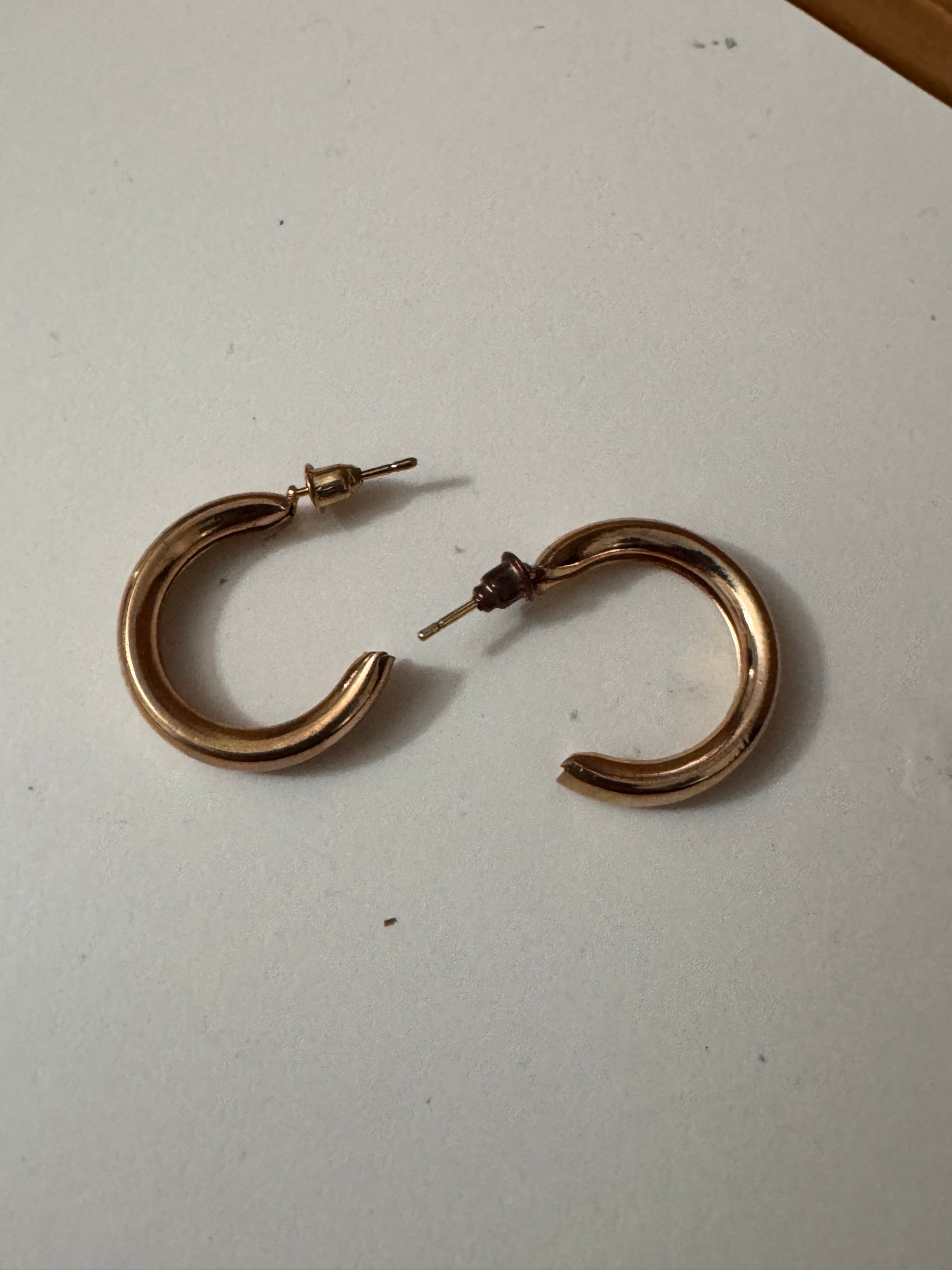 Gold Tone Chunky Hoop Earrings