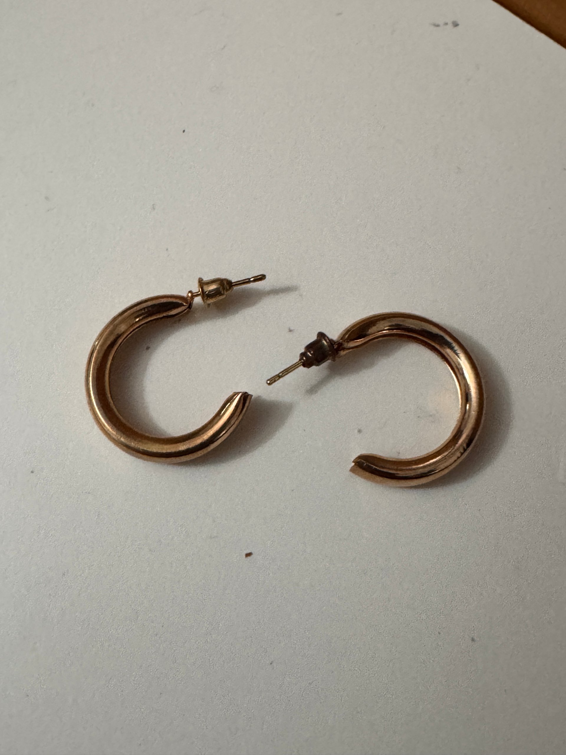 Gold Tone Chunky Hoop Earrings image 2