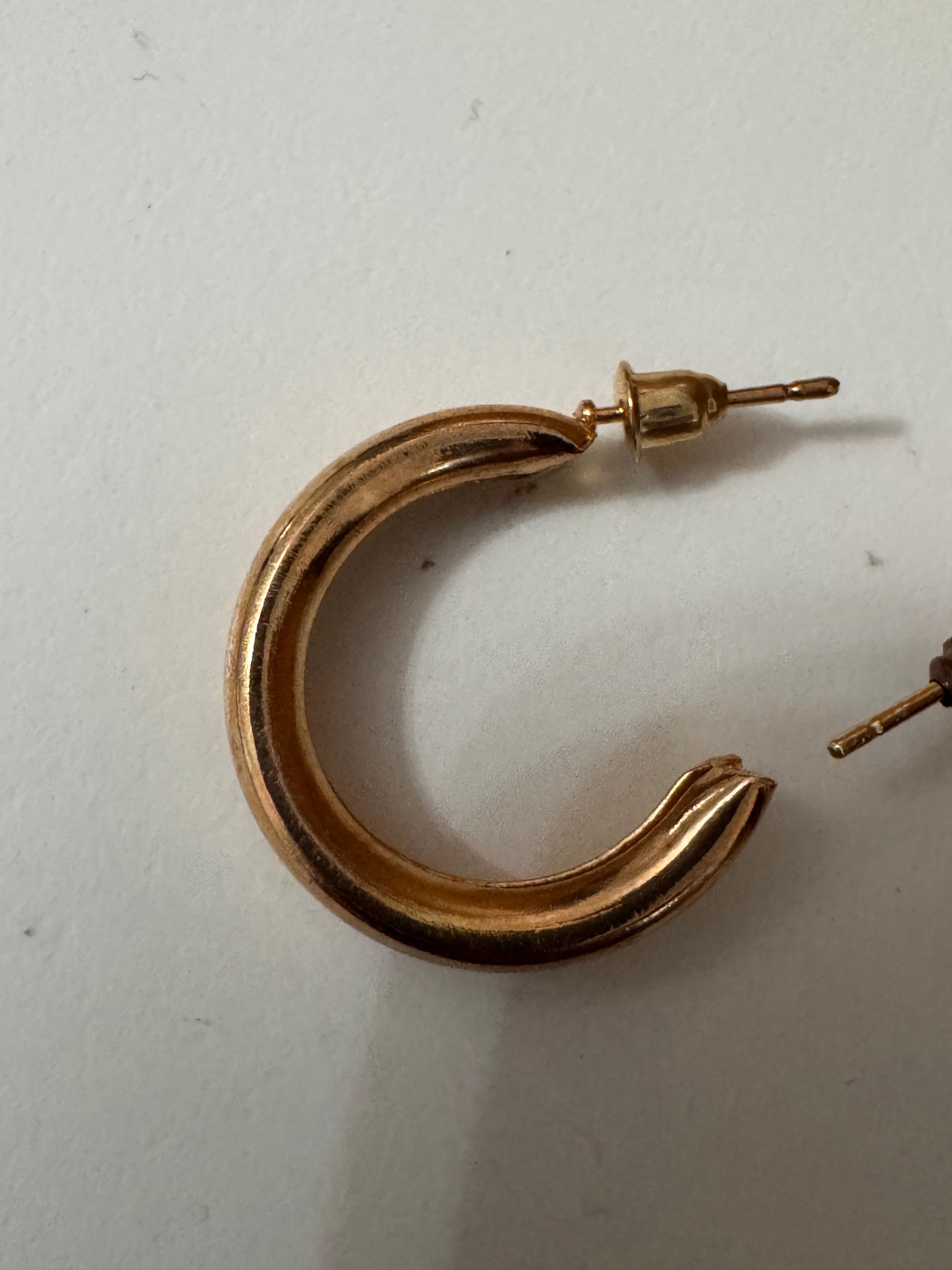 Gold Tone Chunky Hoop Earrings image 3