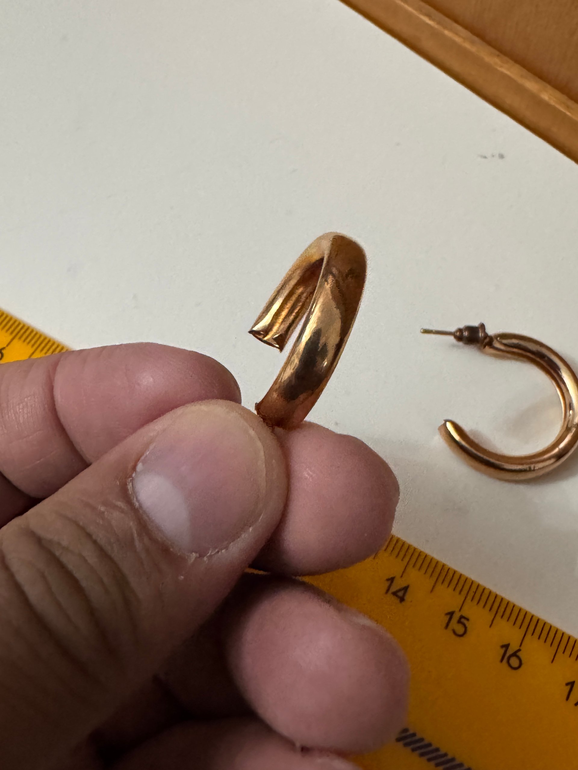 Gold Tone Chunky Hoop Earrings image 5