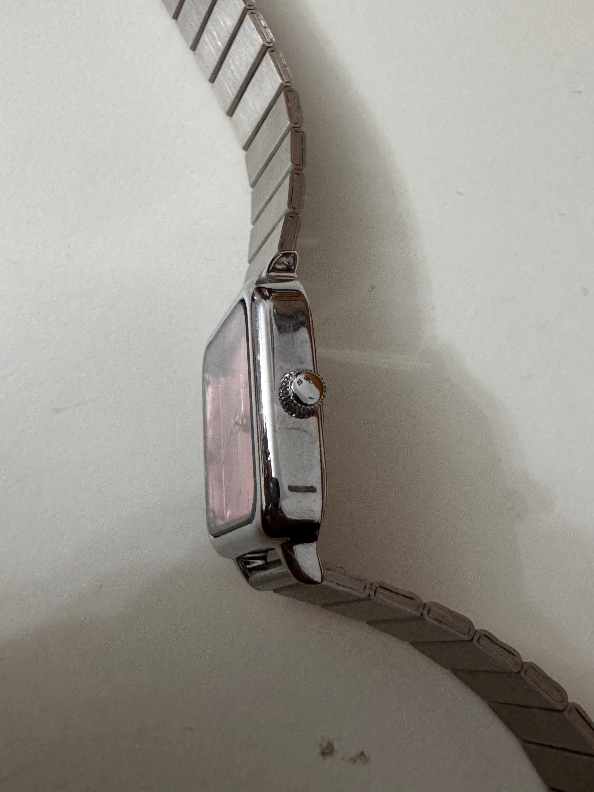 July Sky Silver Metal Pink Face Unisex Watch image 8