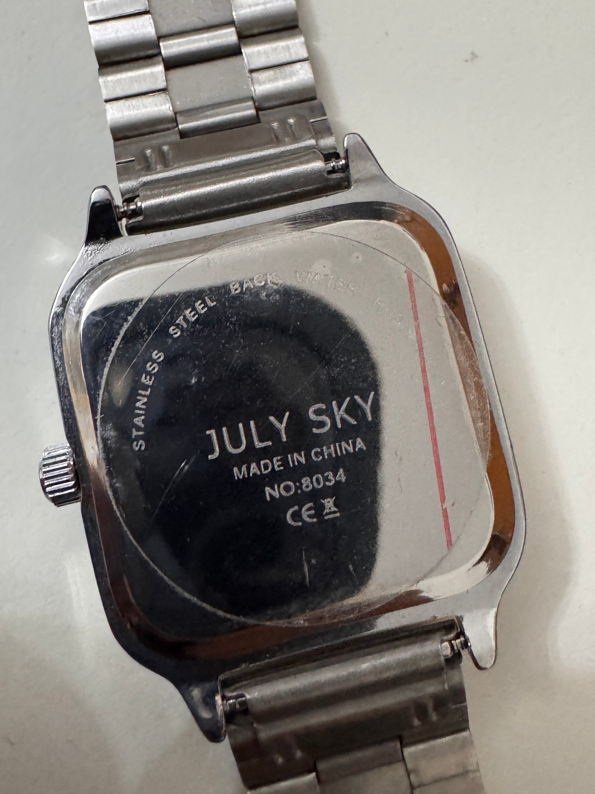 July Sky Silver Metal Pink Face Unisex Watch image 9