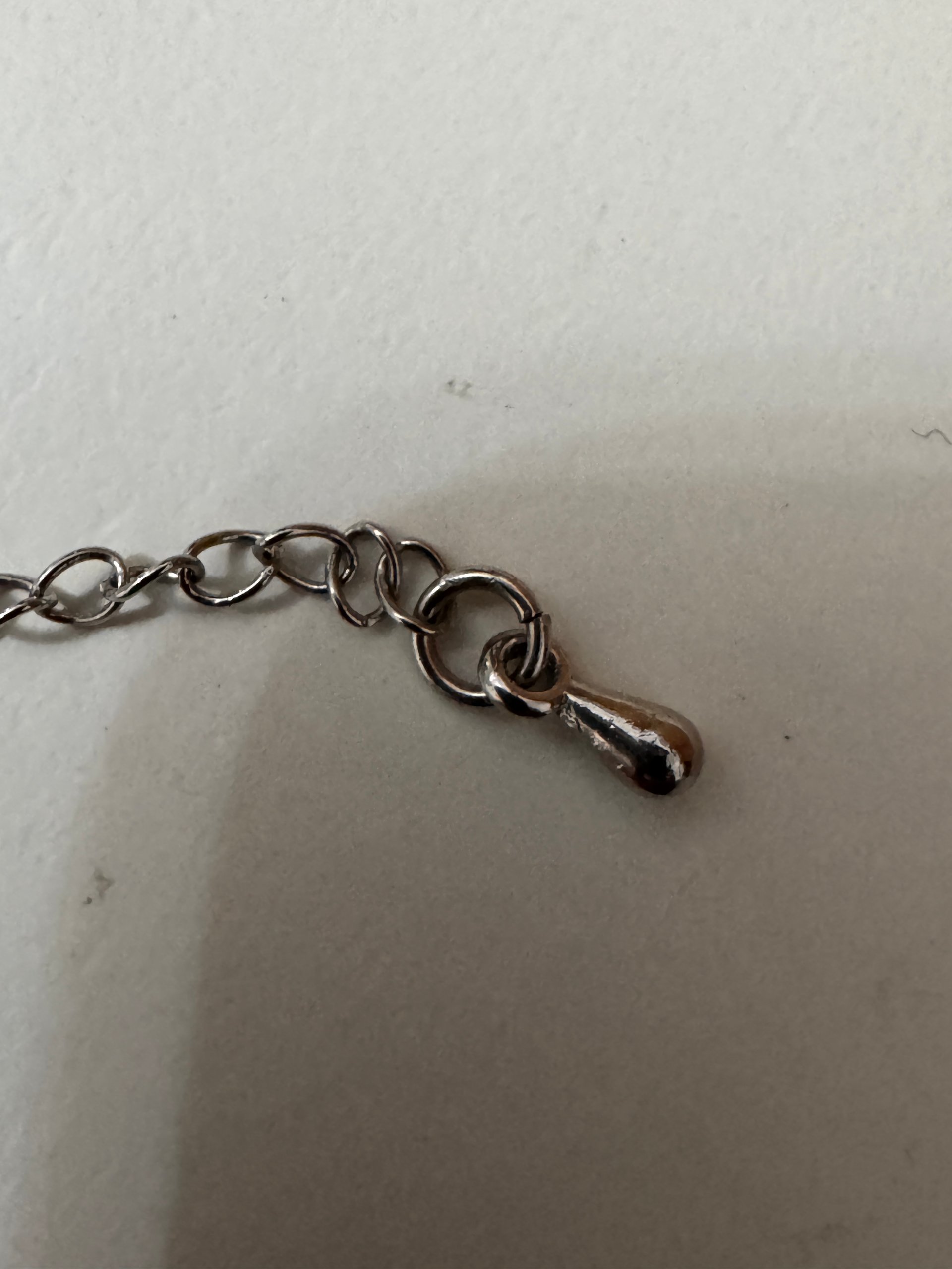 Silver Tone & White Beaded Metal Chain Bracelet Adjustable image 8