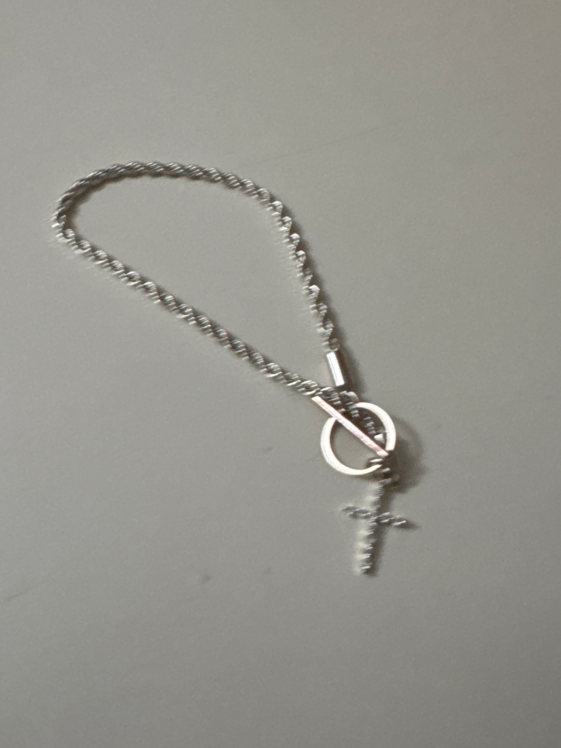 Silver Crystal Cross Charm Bracelet Unisex image 6