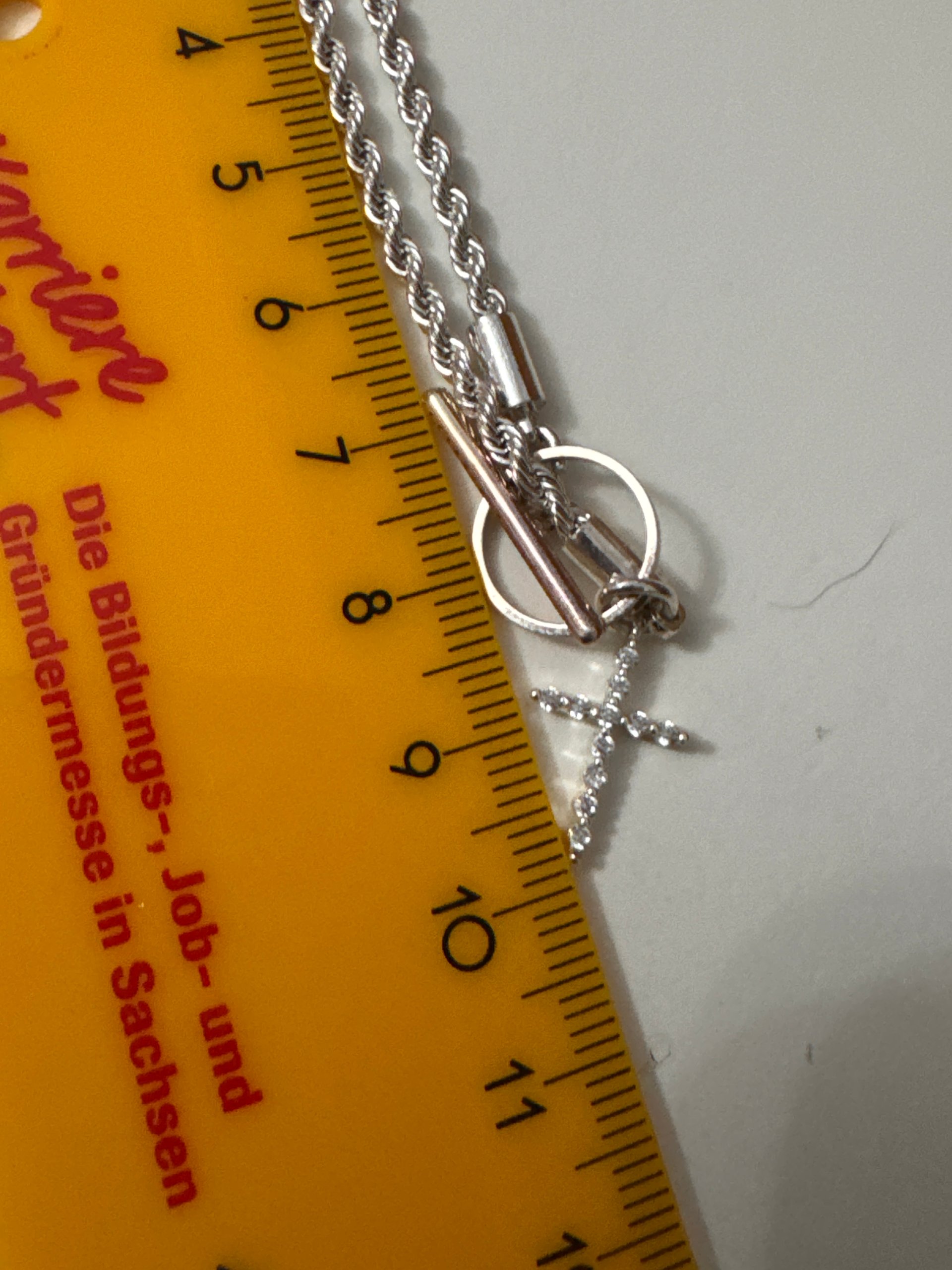 Silver Crystal Cross Charm Bracelet Unisex image 7