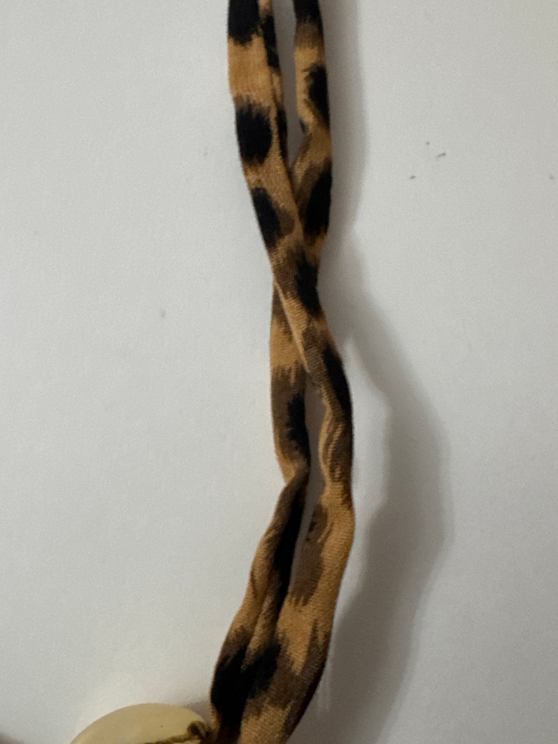 Leopard Print & Gold Tone Fabric Pendant Necklace image 5