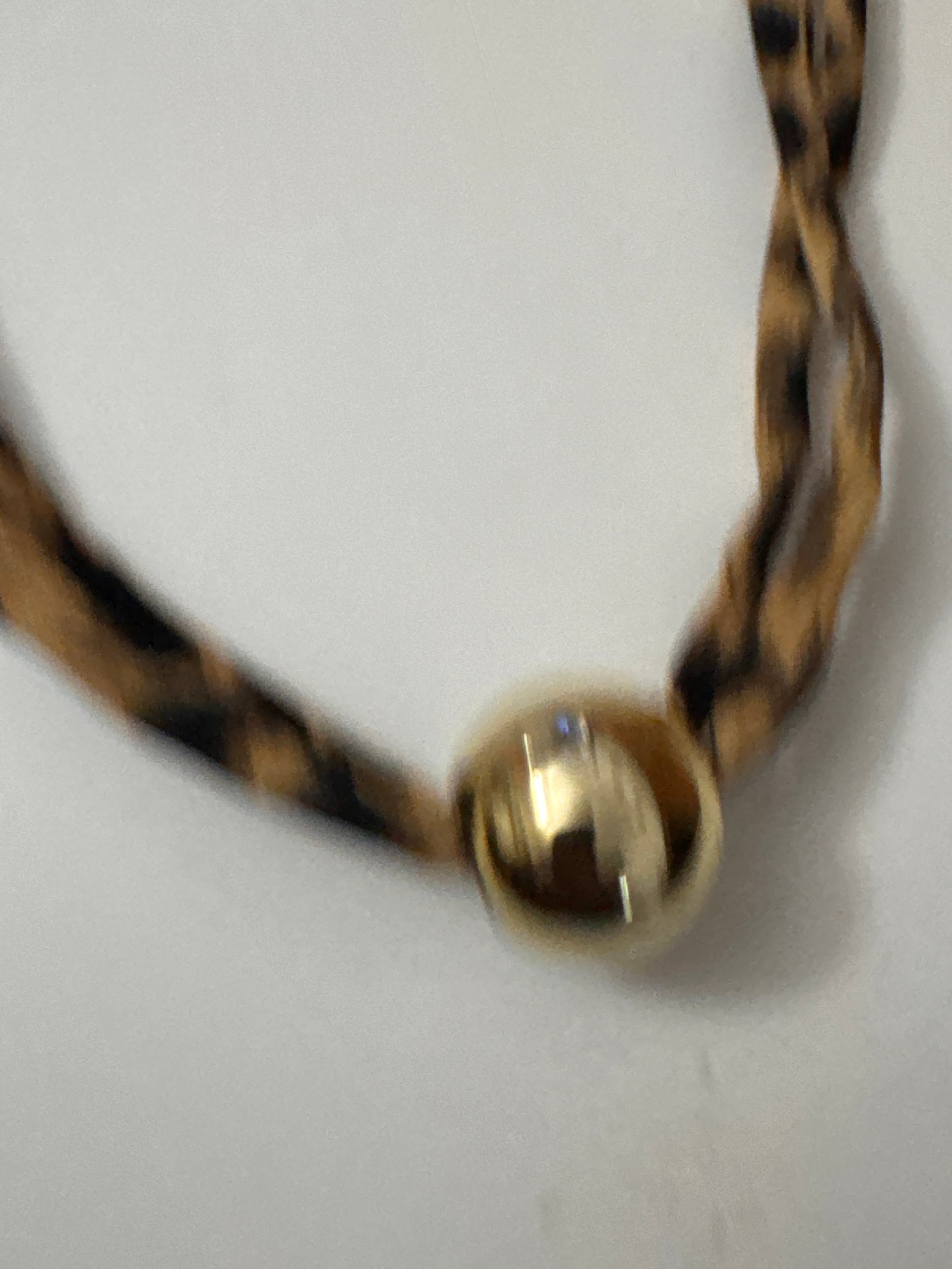 Leopard Print & Gold Tone Fabric Pendant Necklace image 7