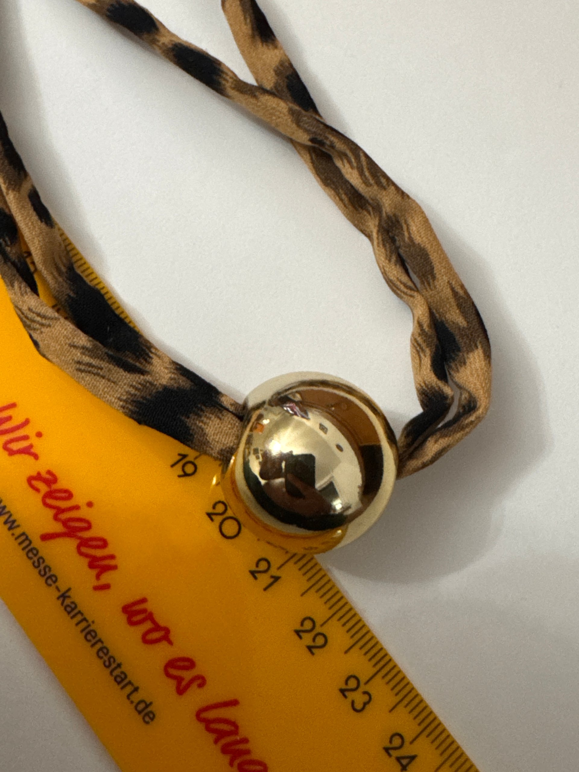 Leopard Print & Gold Tone Fabric Pendant Necklace image 10