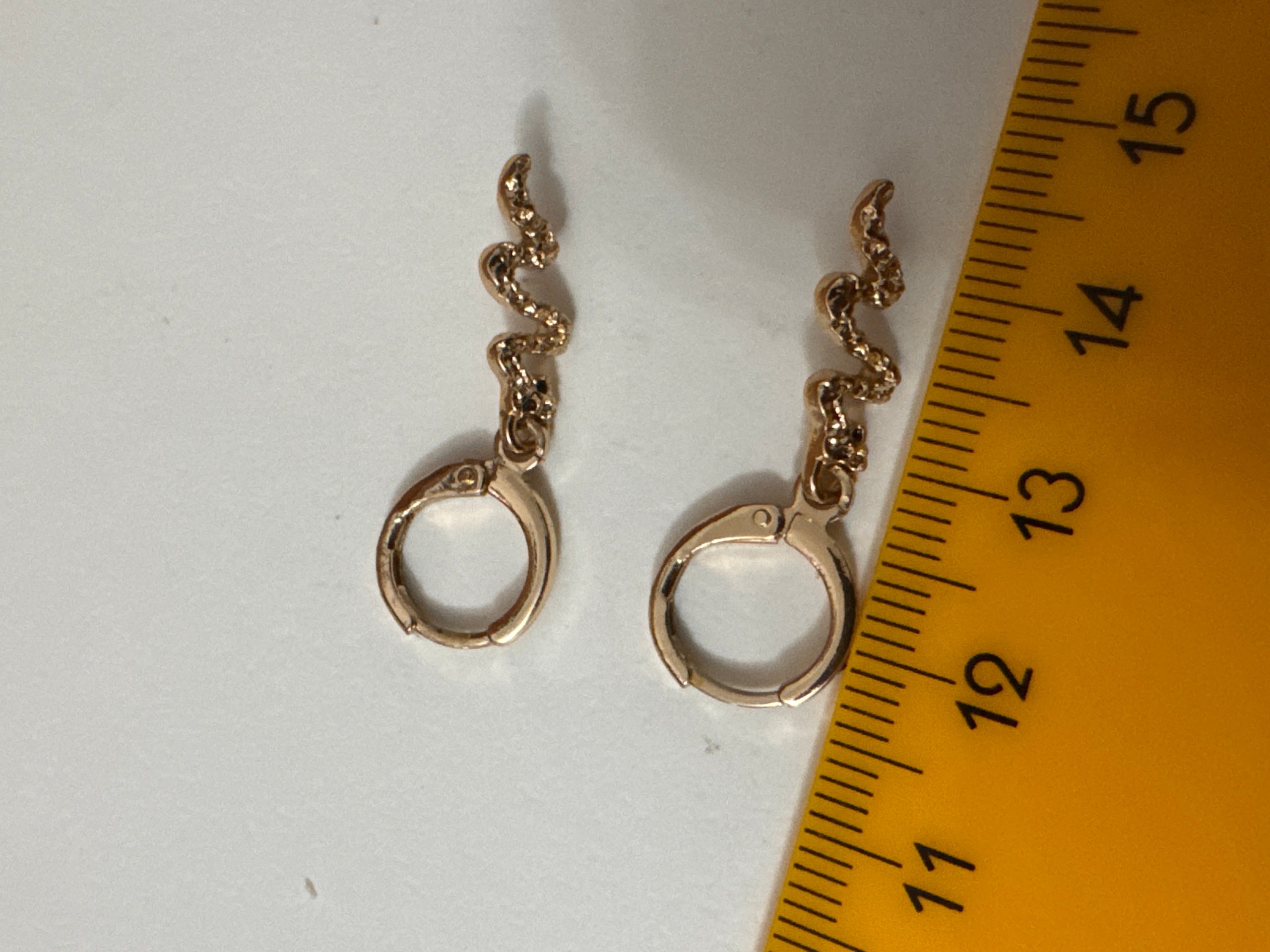 Gold Tone Snake Charm Hoop Earrings image 6