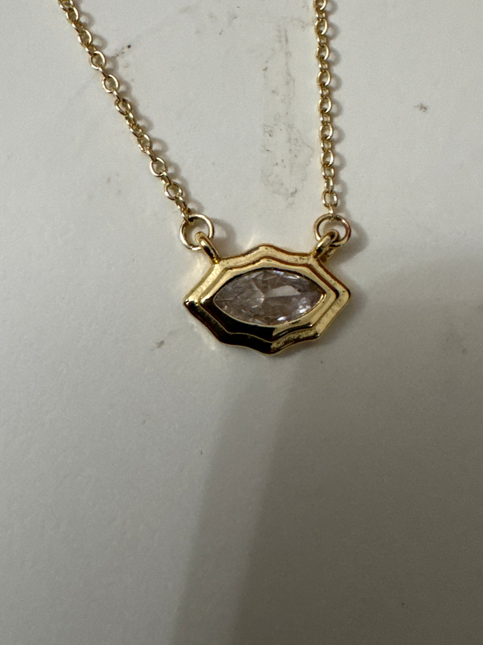 Gold Tone Clear Crystal Pendant Necklace Women image 2