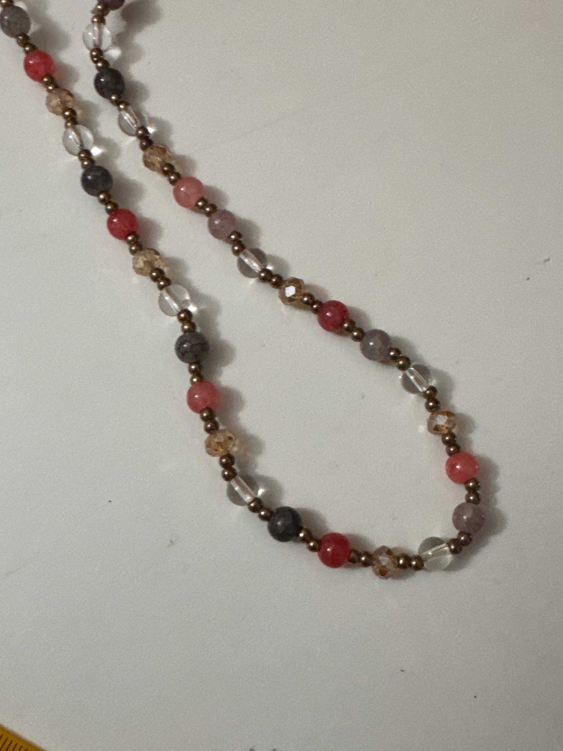 Multicoloured Beaded Necklace with Pearl Charm image 10