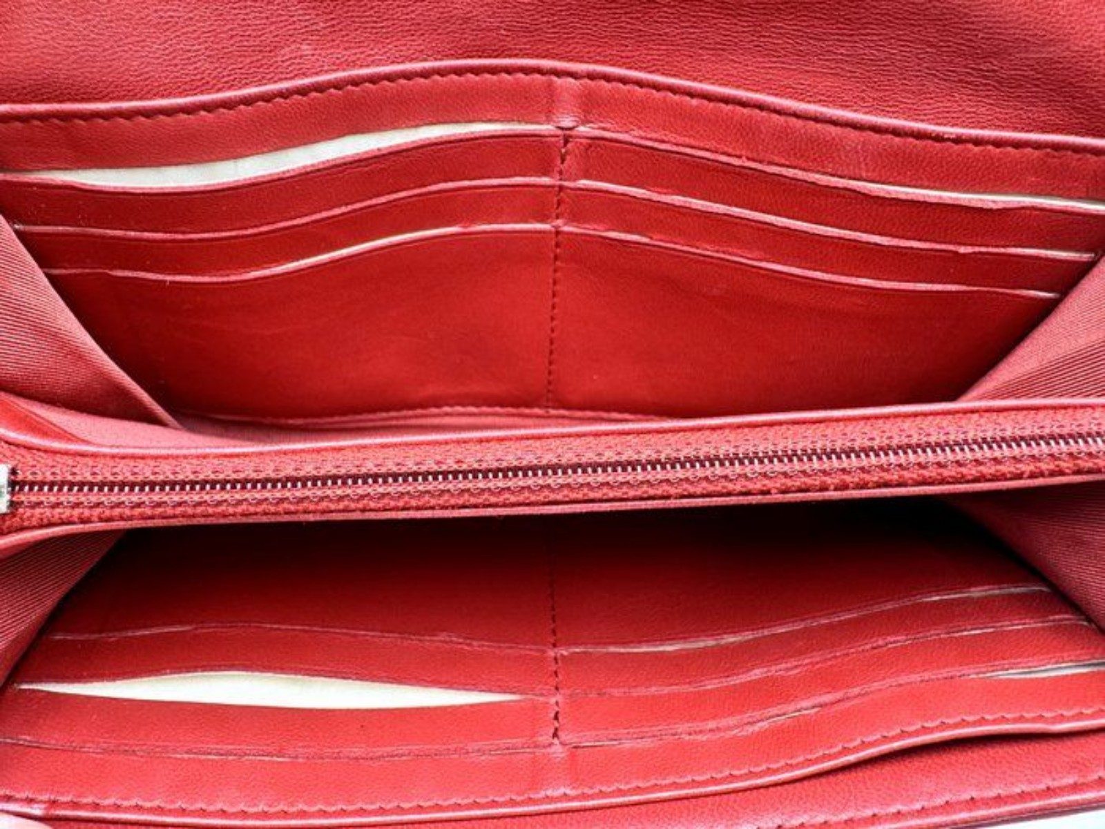 Chanel Red Quilted Leather Wallet Made in Italy image 5