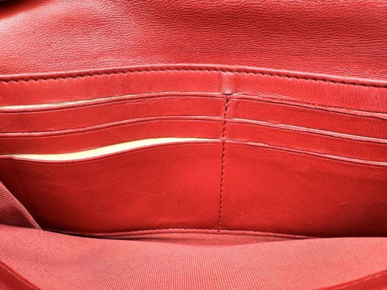 Chanel Red Quilted Leather Wallet Made in Italy image 6